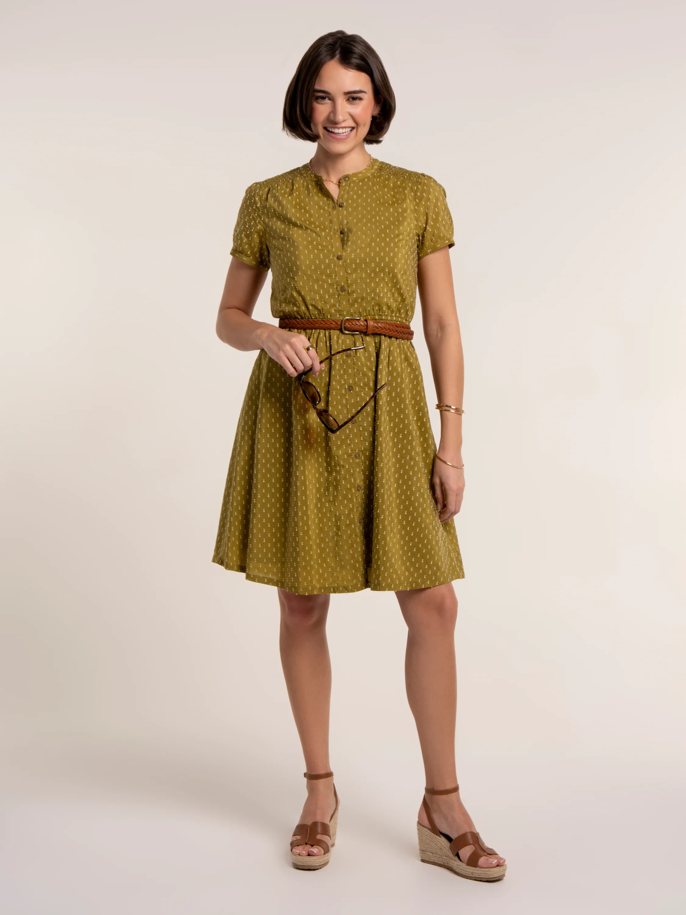 Adriella Dobby Knee Length Dress - Image 7