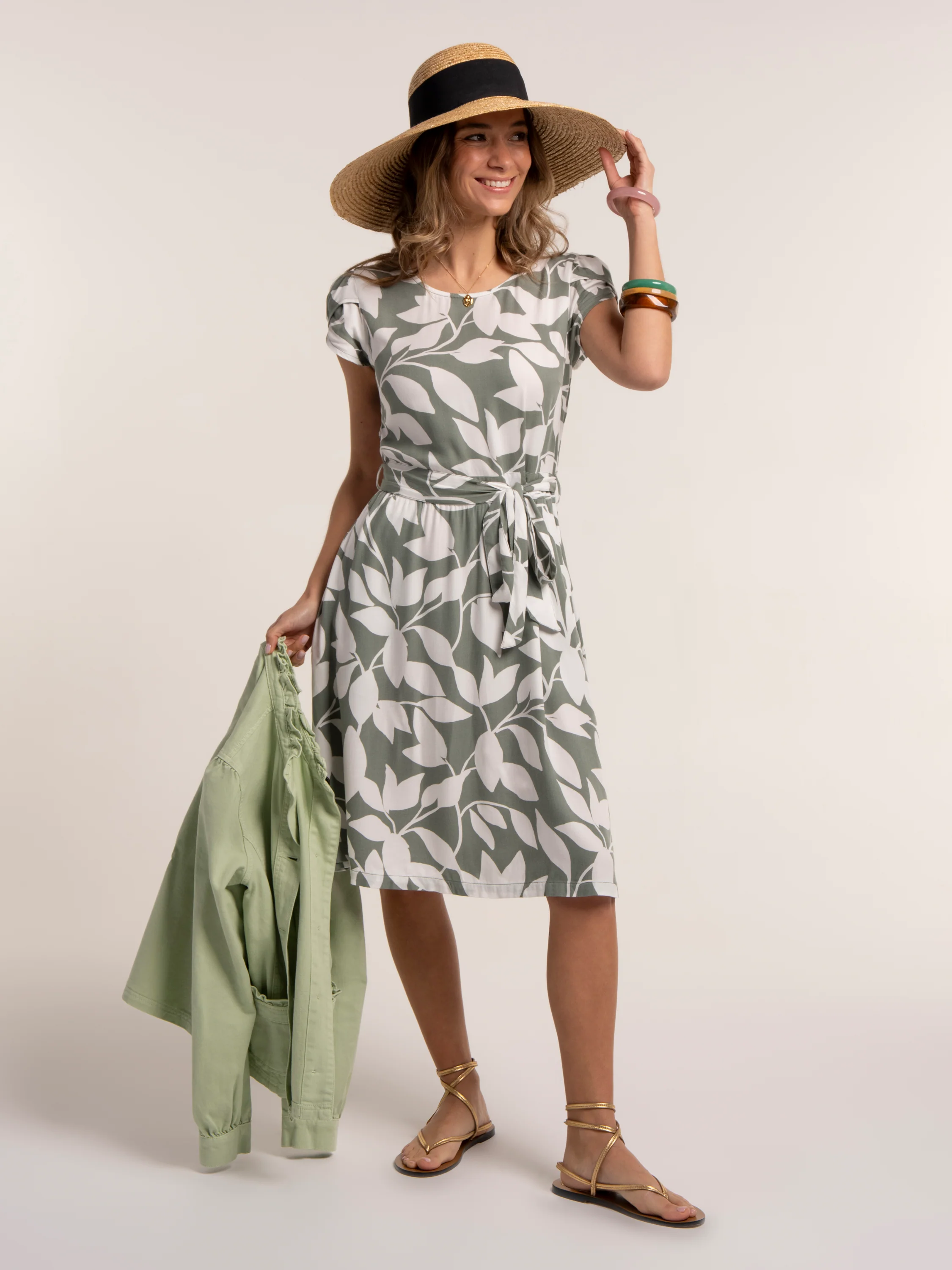 Aime Printed Viscose Knee Length Dress