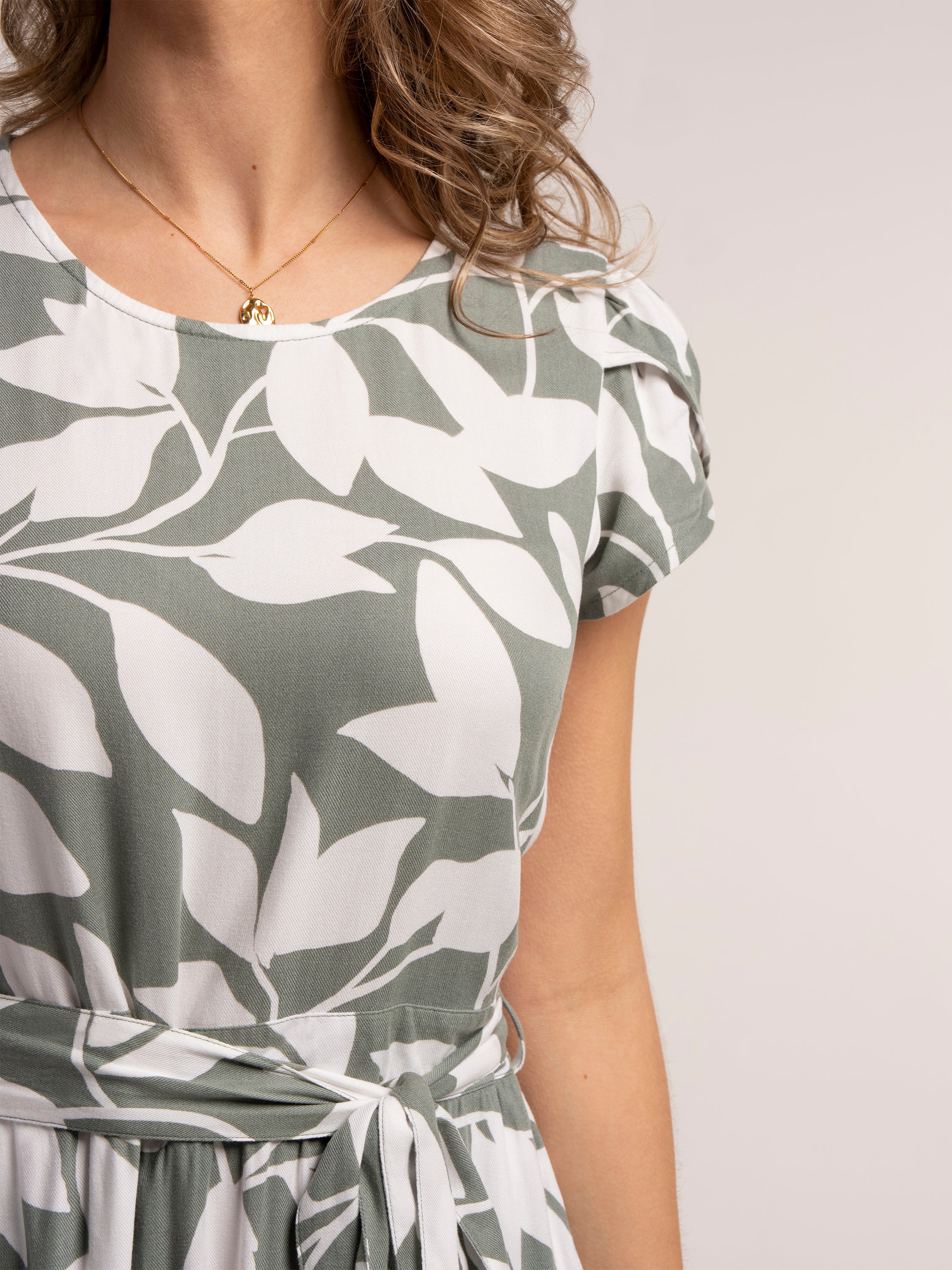 Aime Printed Viscose Knee Length Dress - Image 4