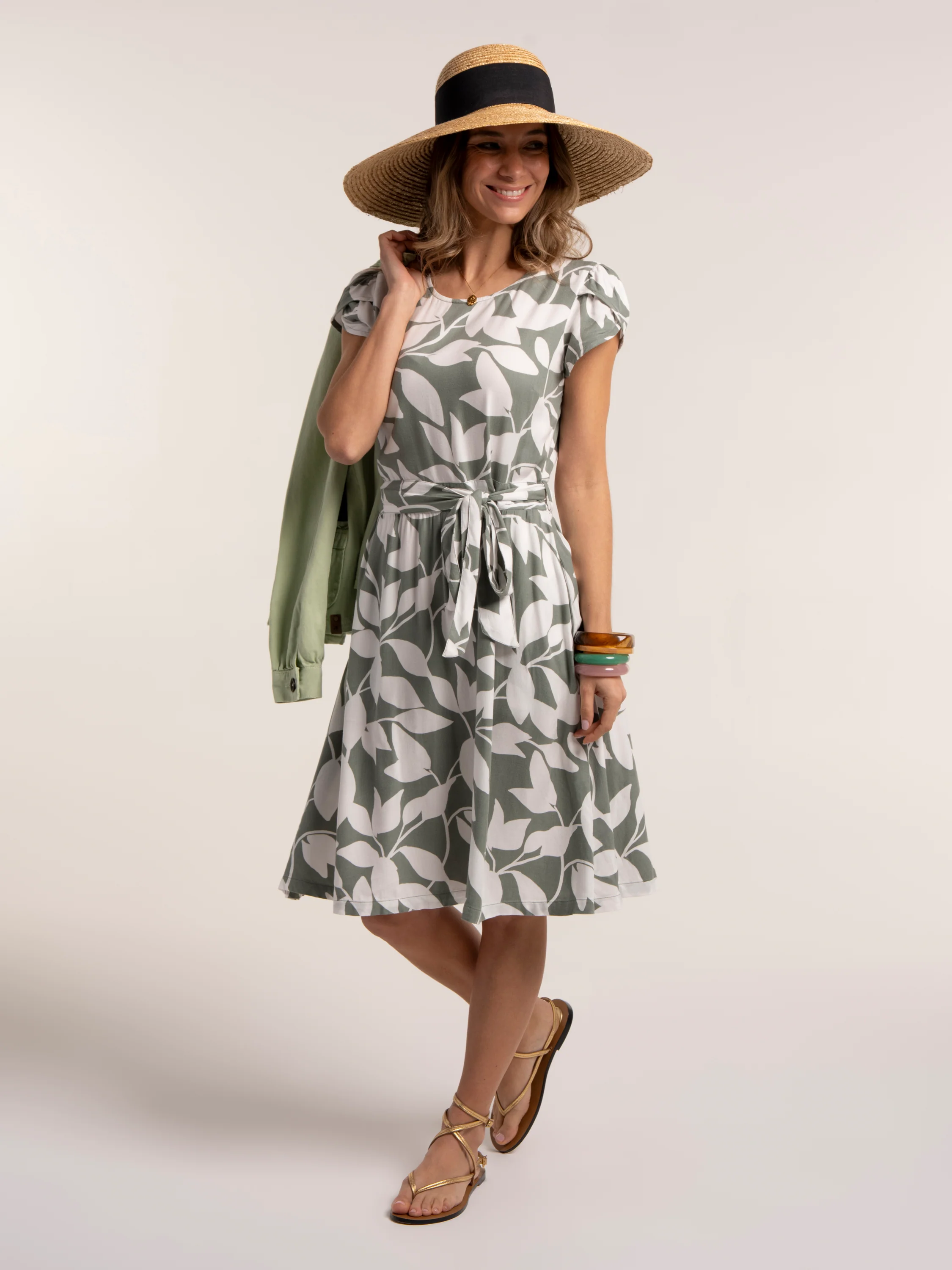 Aime Printed Viscose Knee Length Dress - Image 9