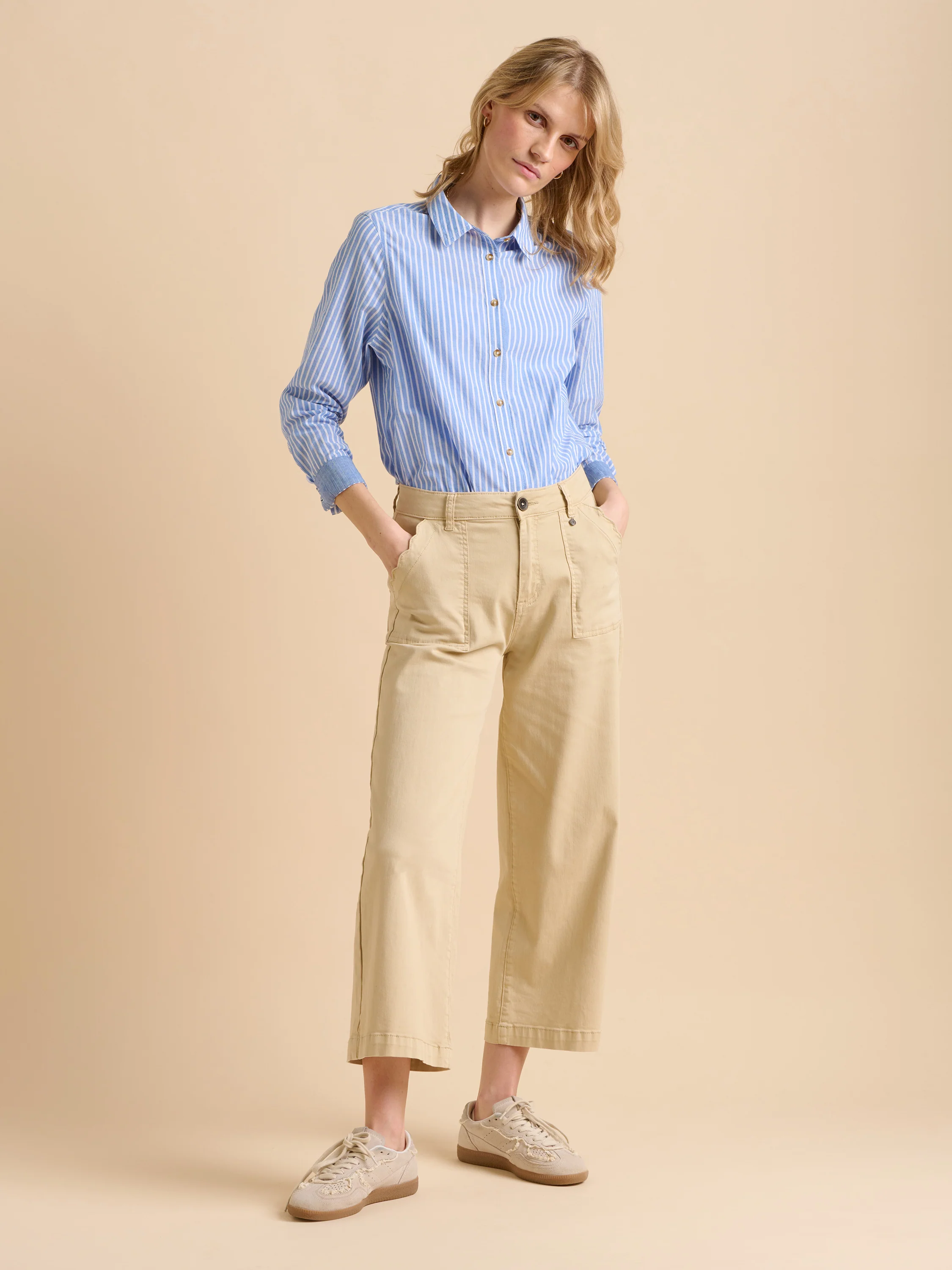 Ankle Crop Wide Leg Trousers