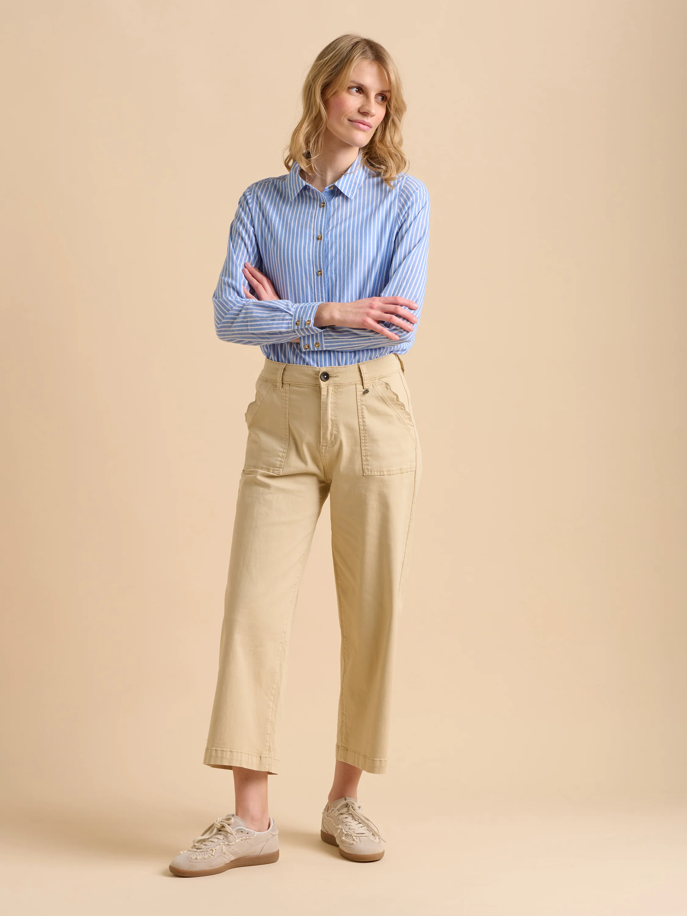 Ankle Crop Wide Leg Trousers - Image 3