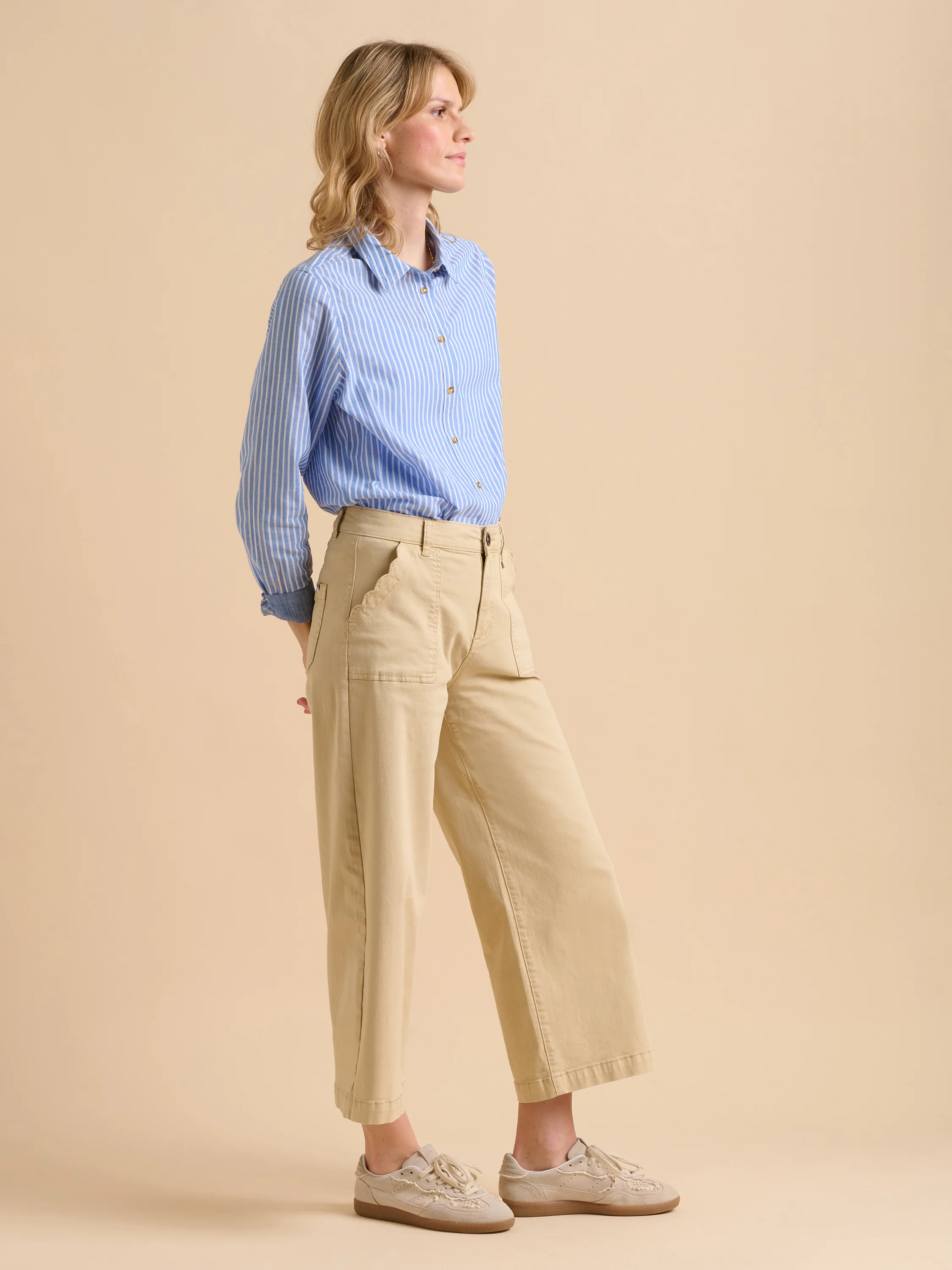 Ankle Crop Wide Leg Trousers - Image 5