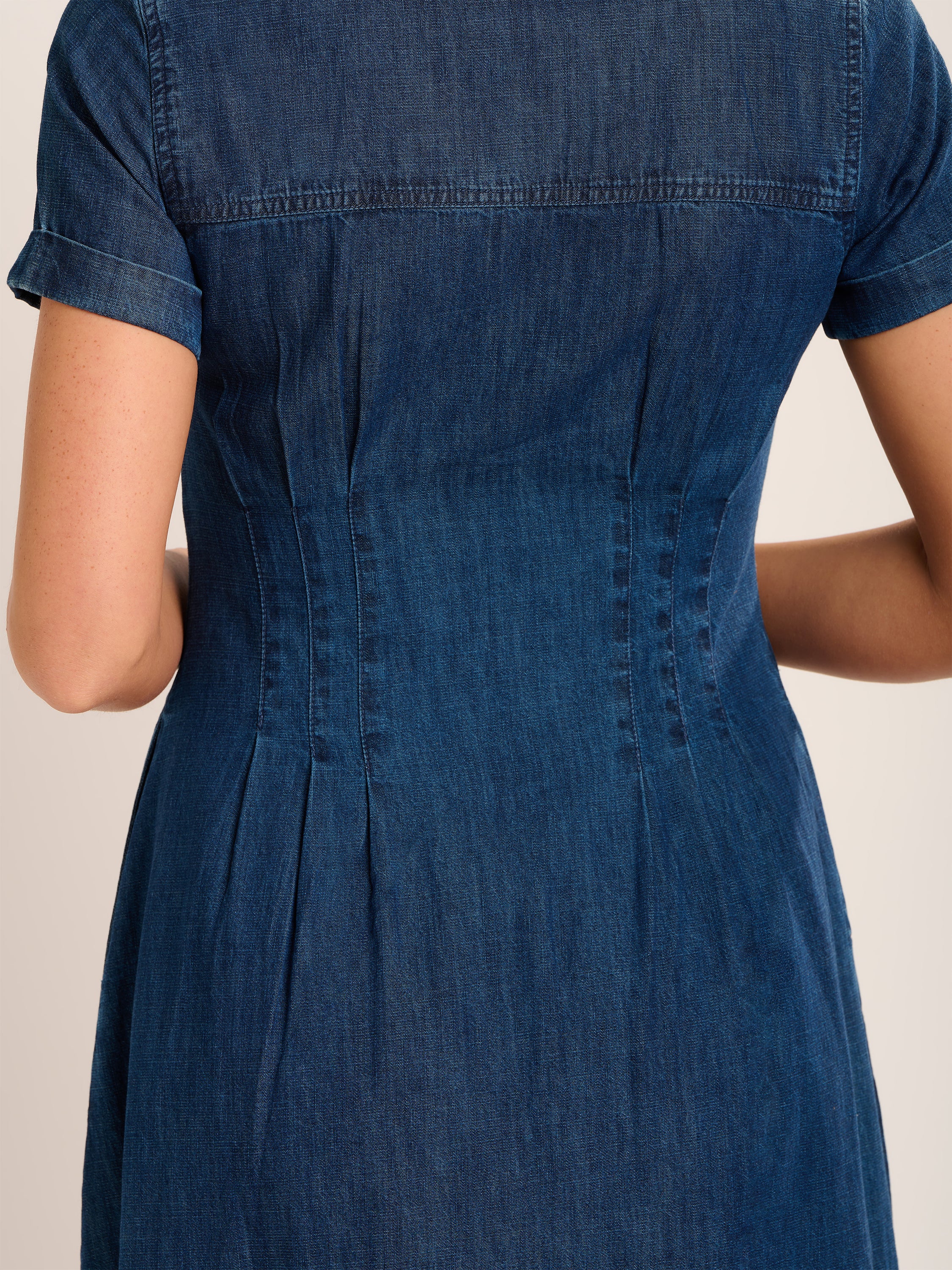 Antonia Knee Length Denim Dress - Image 4