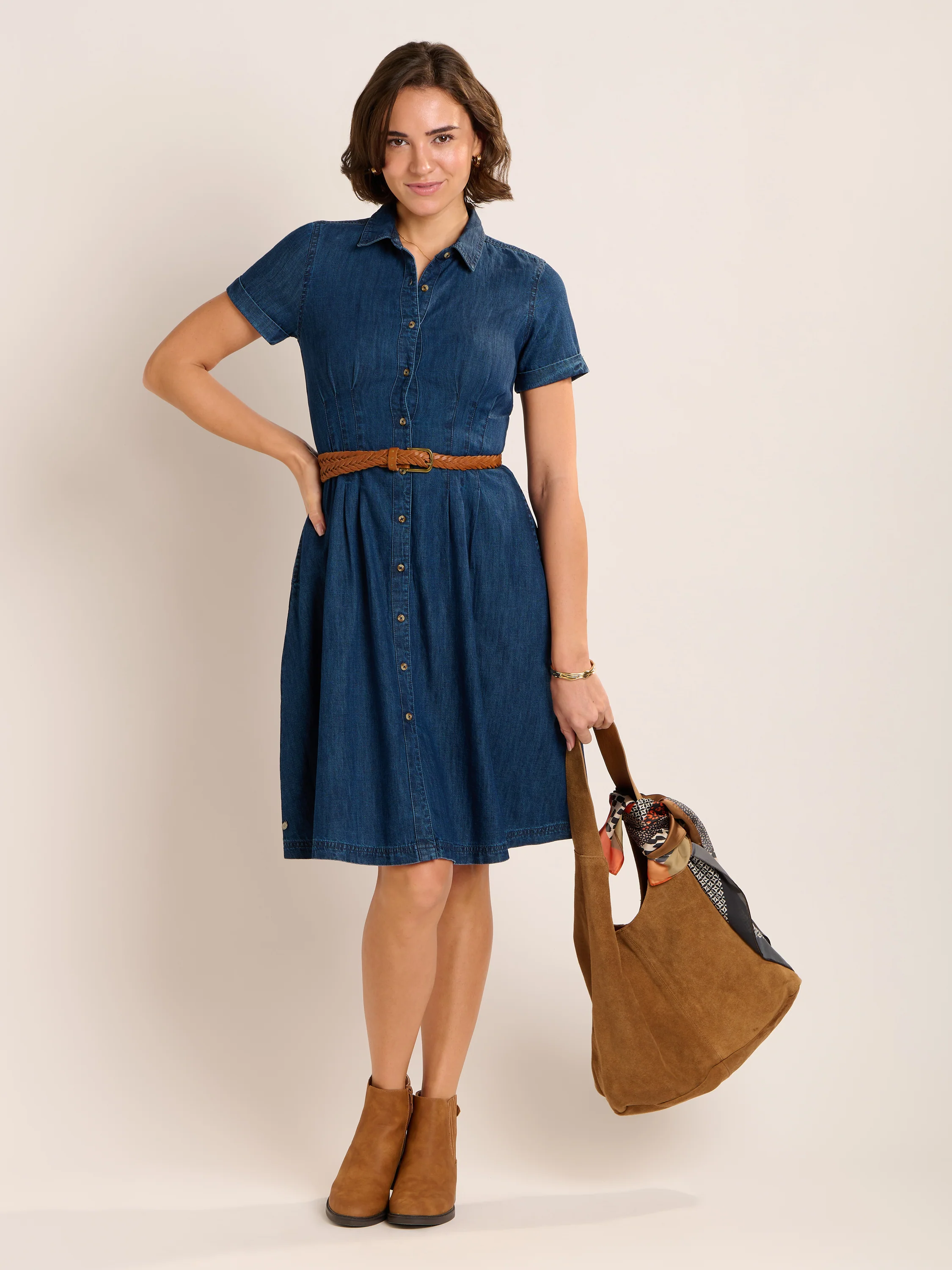 Antonia Knee Length Denim Dress - Image 6