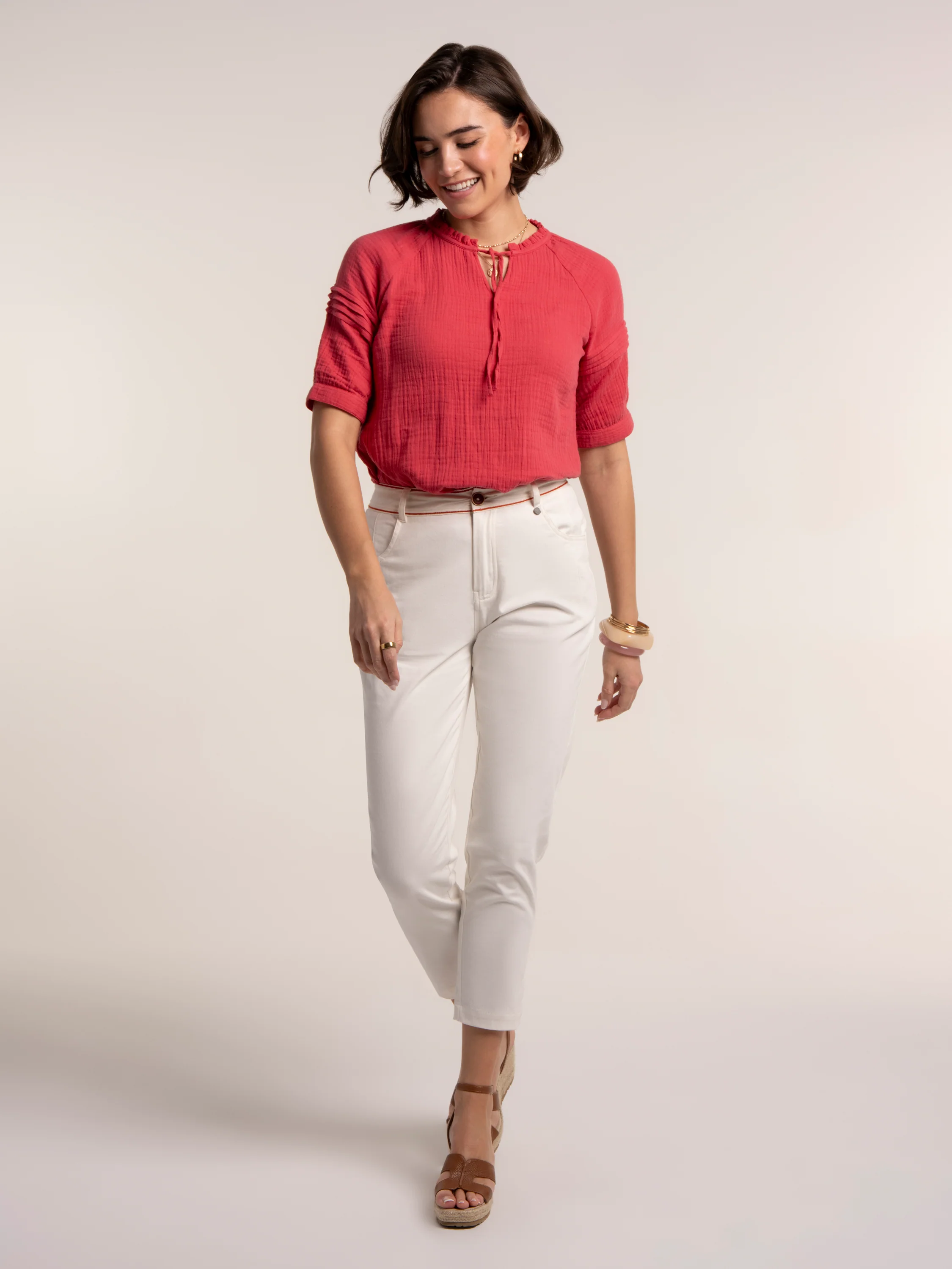 Becky Double Cloth Blouse - Image 8