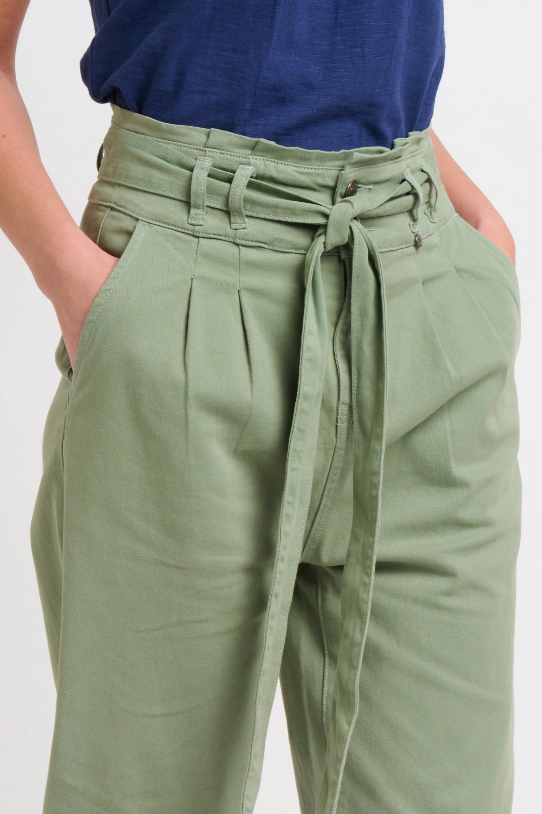 Belted Pleat Front Trousers - Image 2