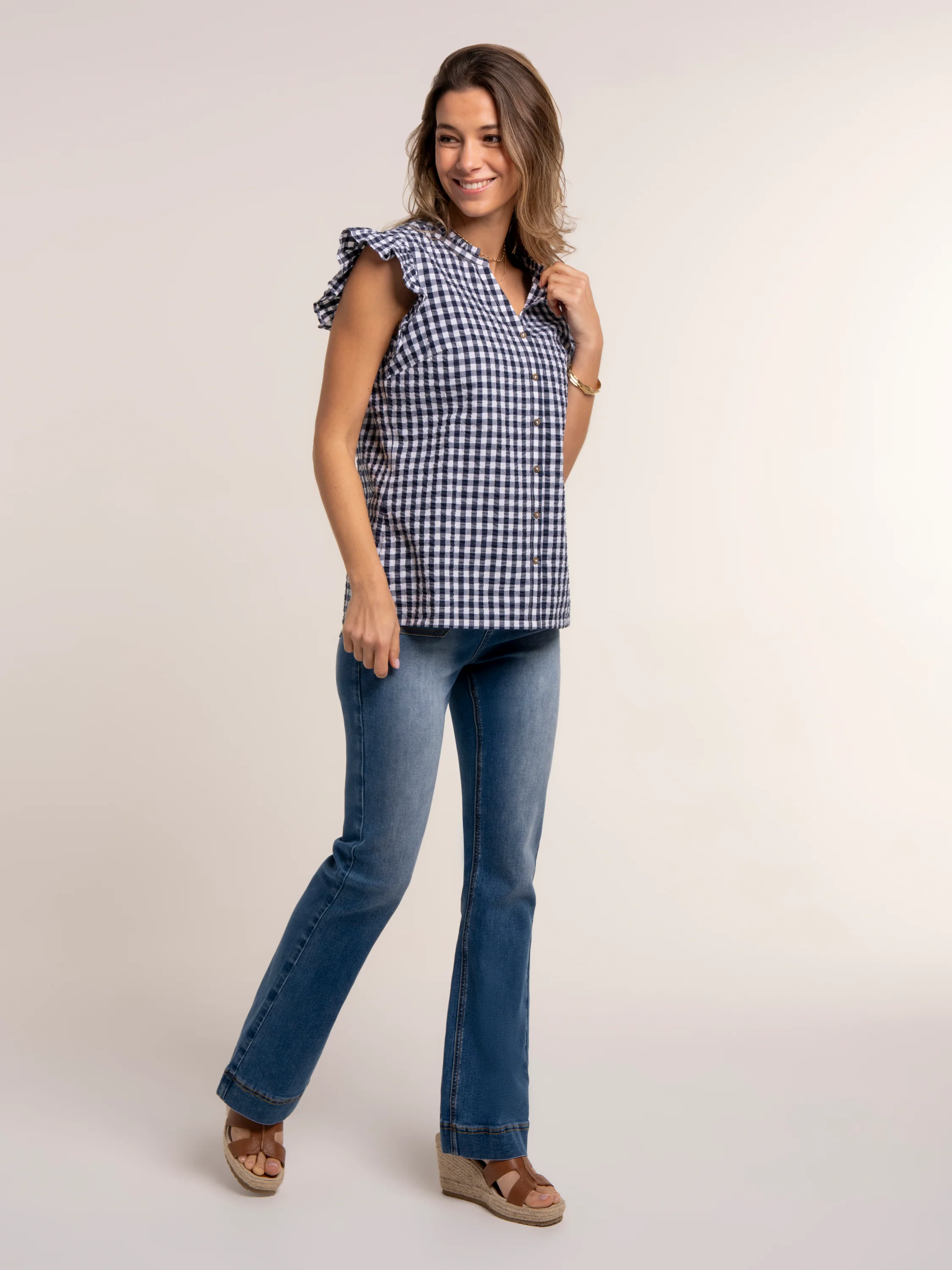 Bia Gingham Sleeveless Blouse - Image 4