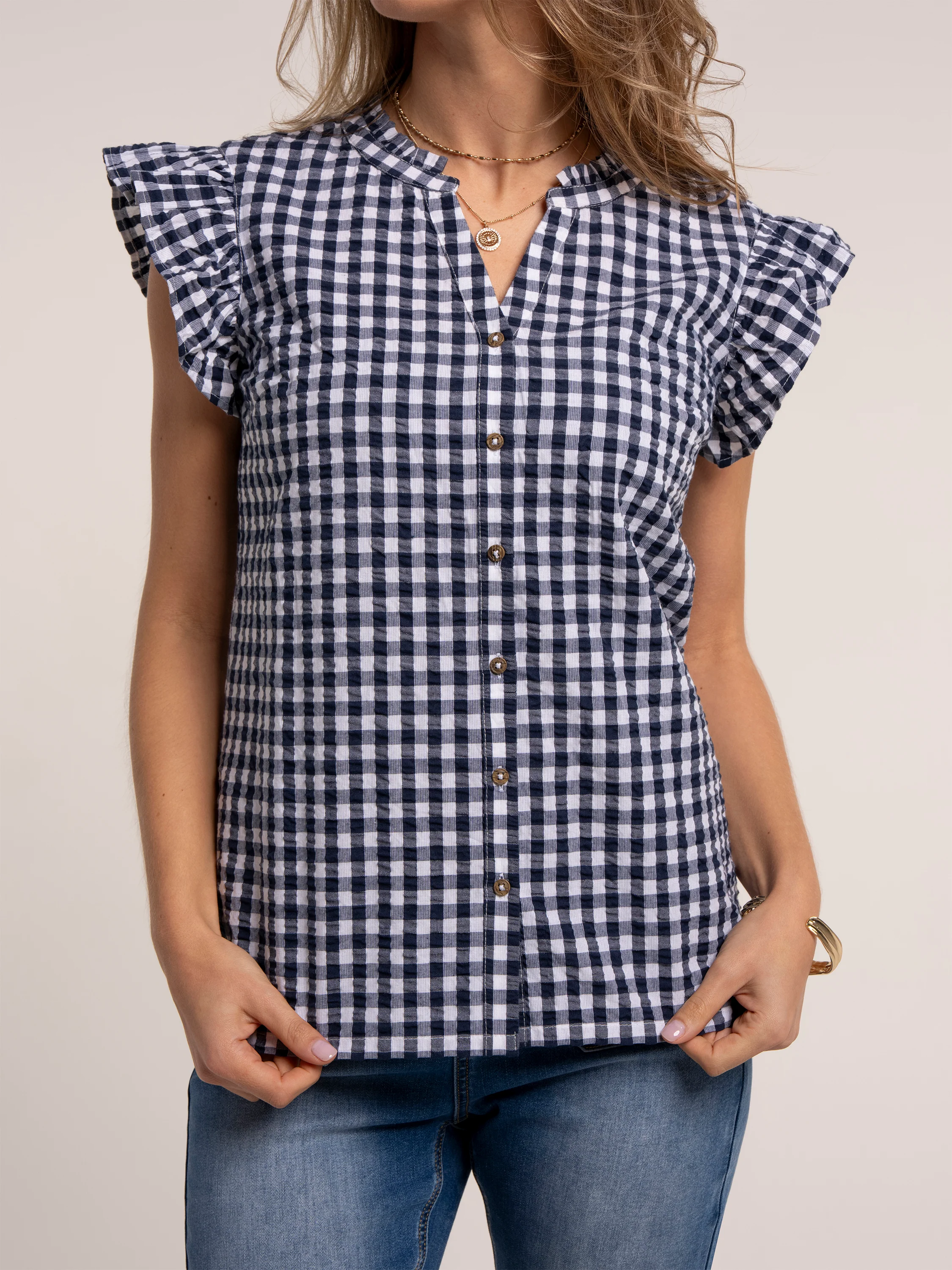 Bia Gingham Sleeveless Blouse - Image 5
