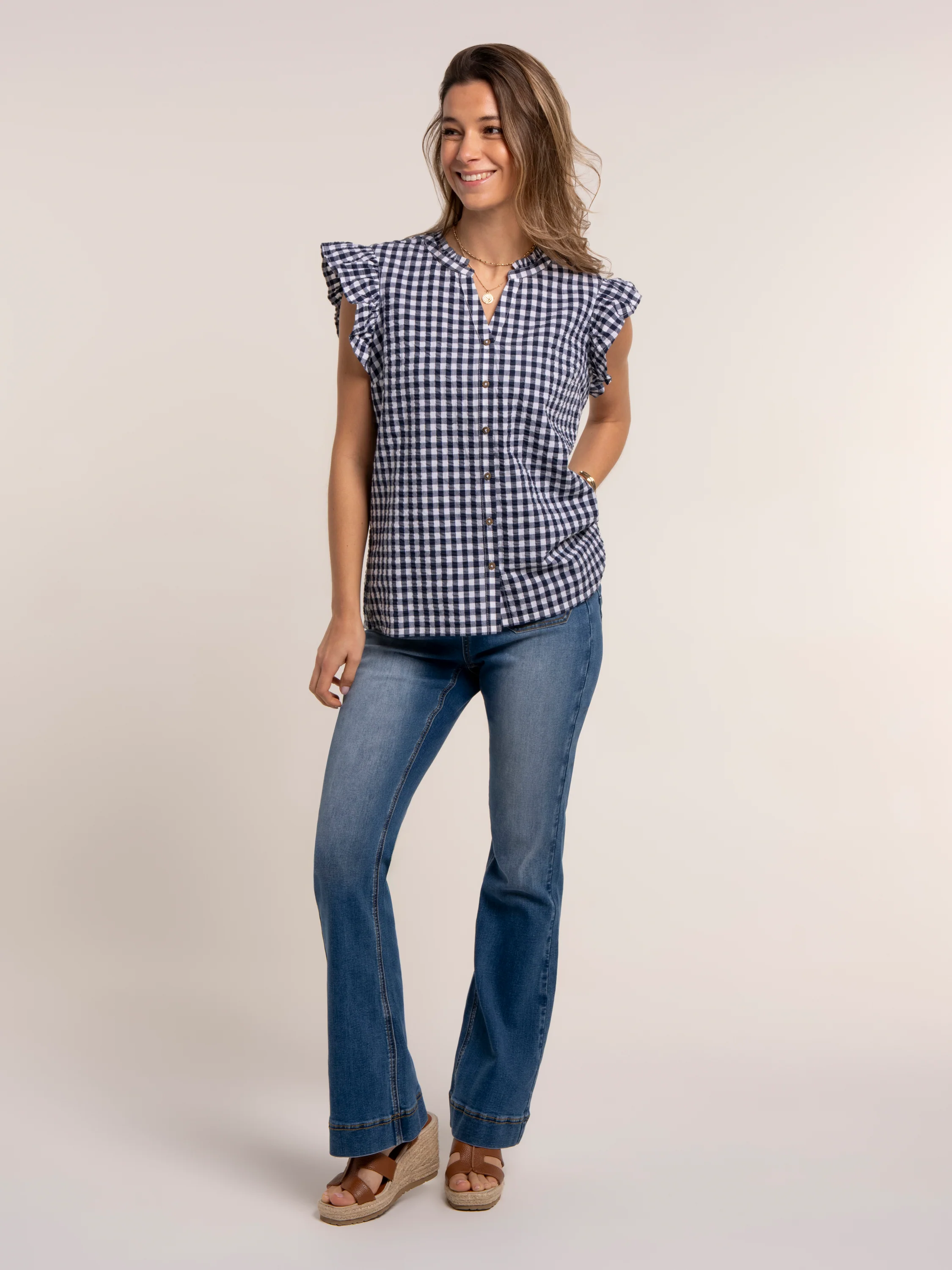 Bia Gingham Sleeveless Blouse - Image 6