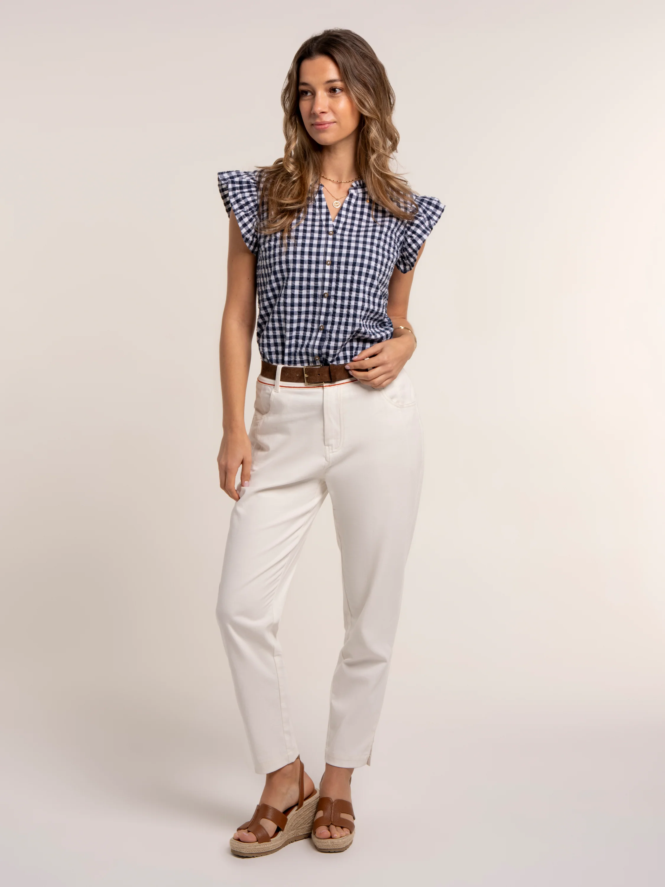 Bia Gingham Sleeveless Blouse - Image 7