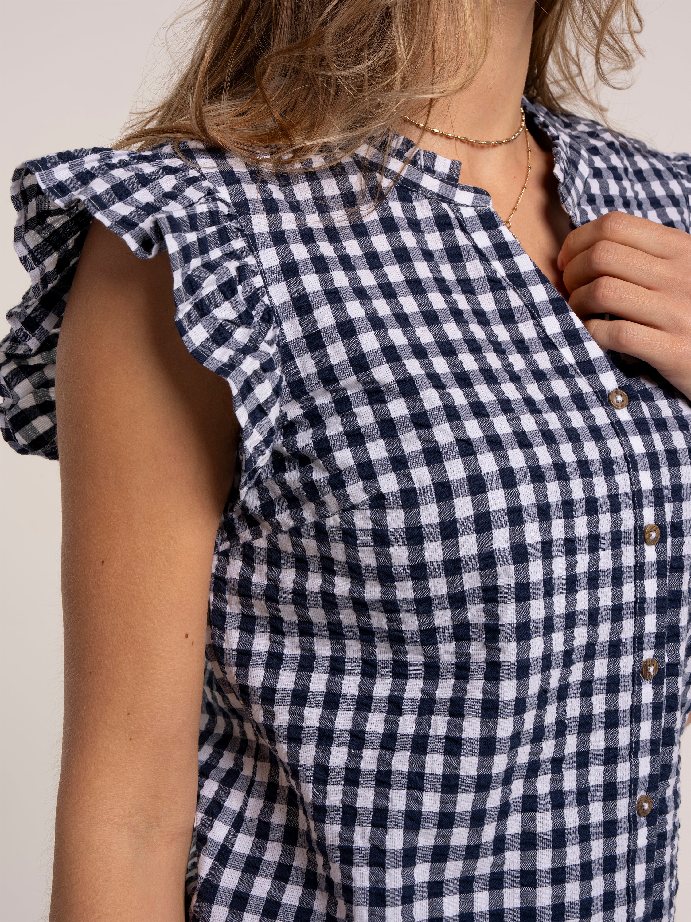Bia Gingham Sleeveless Blouse - Image 8