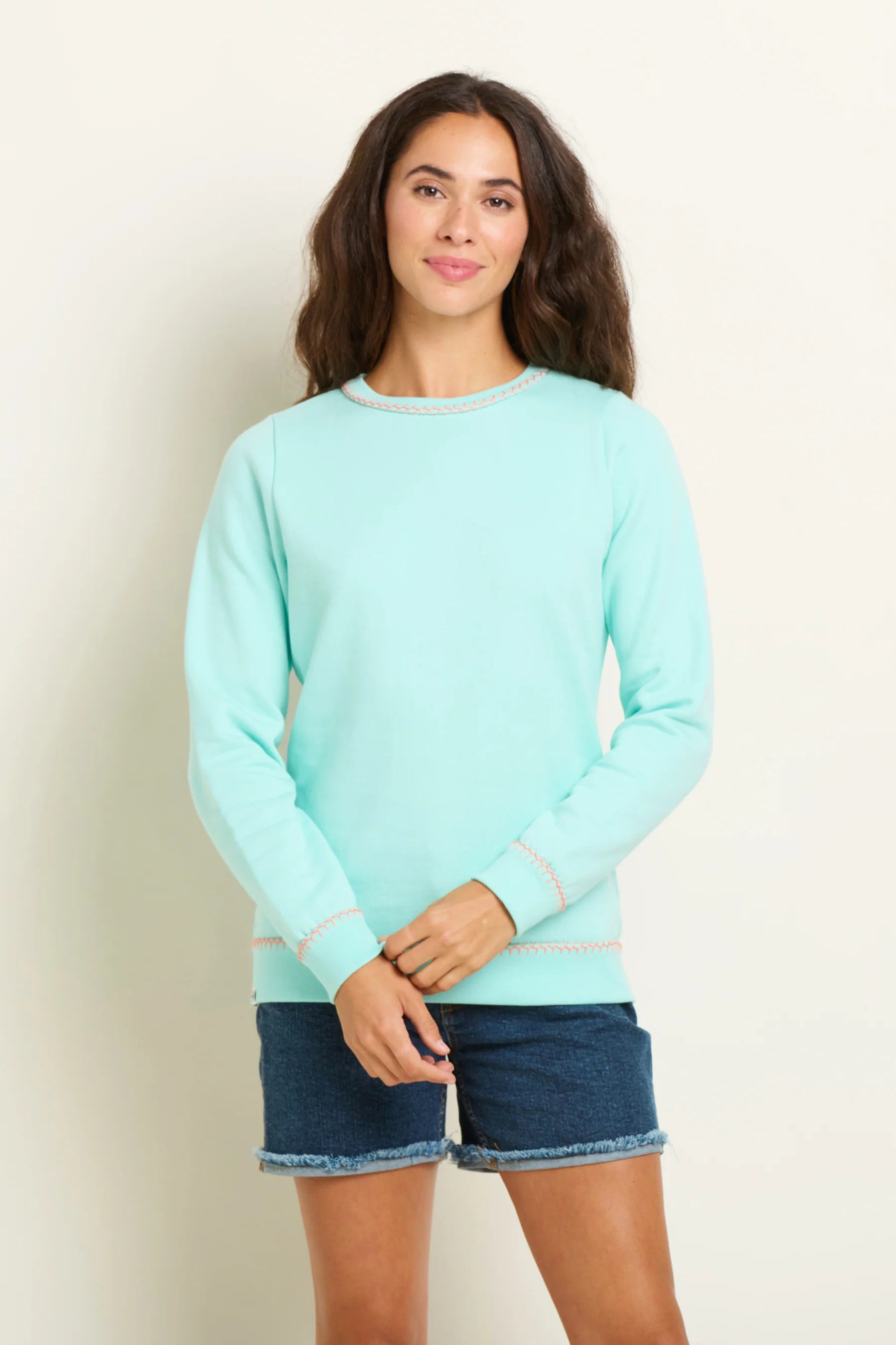 Blanket Stitch Crew Neck Sweatshirt - Image 2
