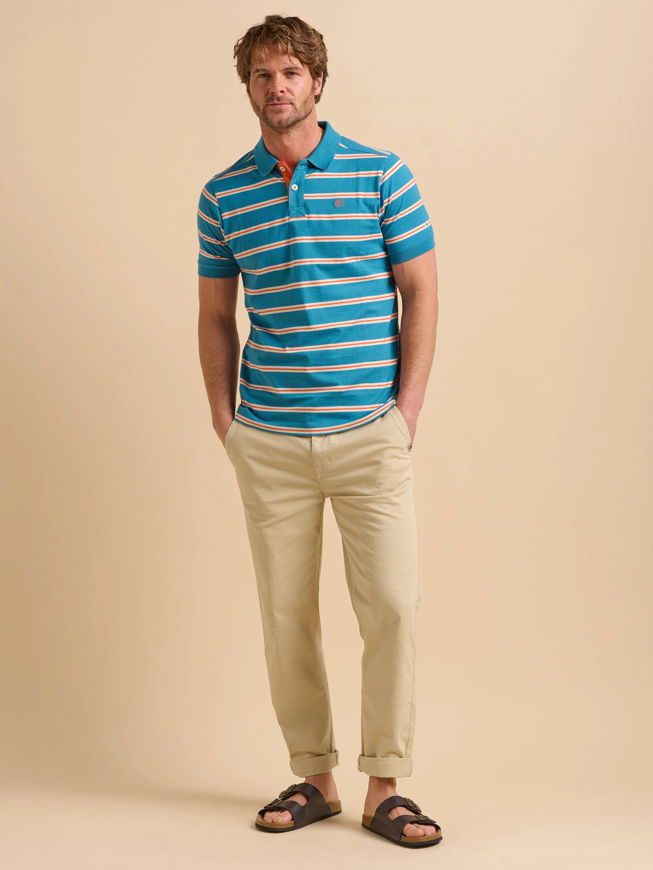Blue Orange Stripe Polo - Image 4