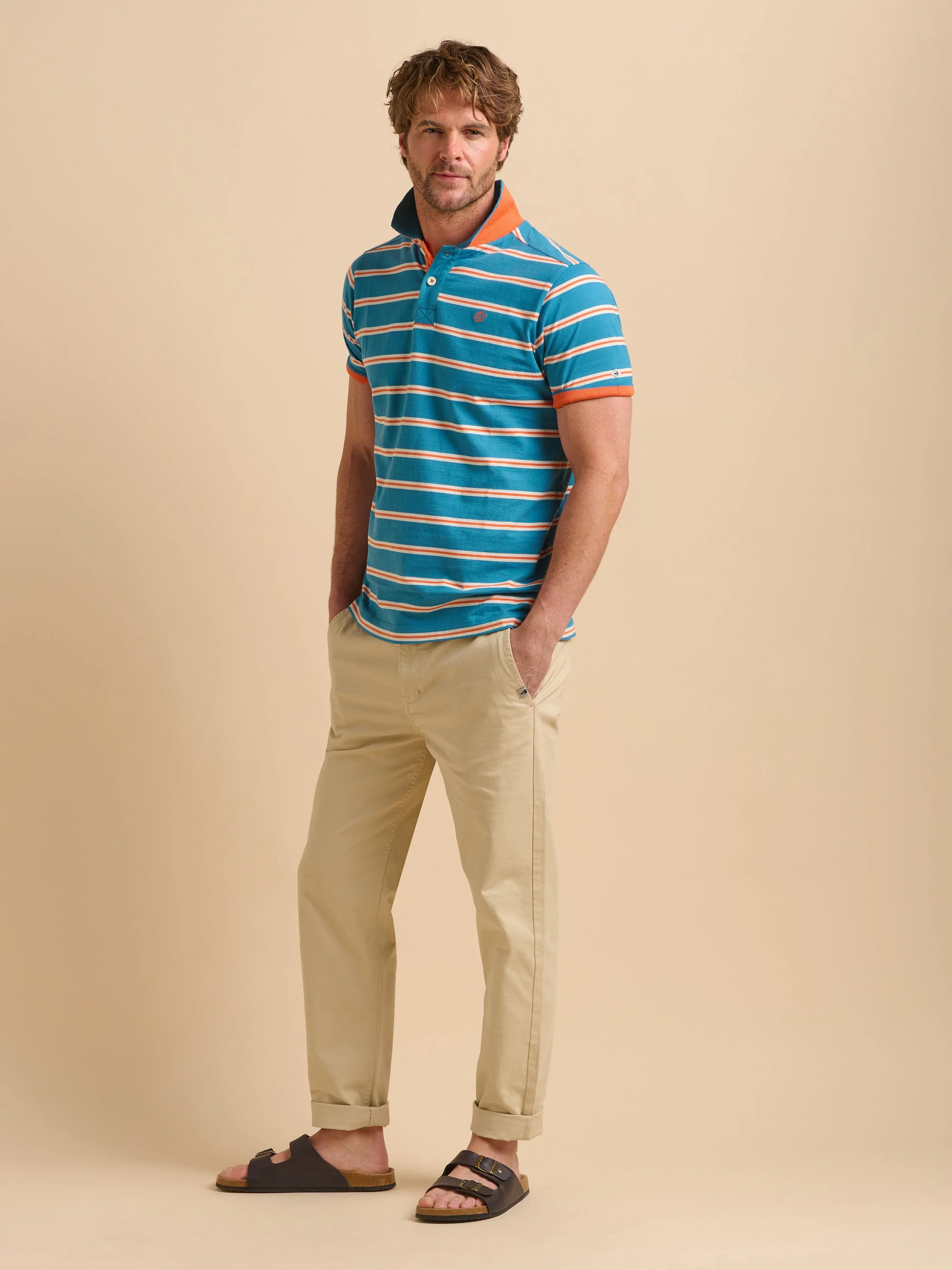 Blue Orange Stripe Polo - Image 5
