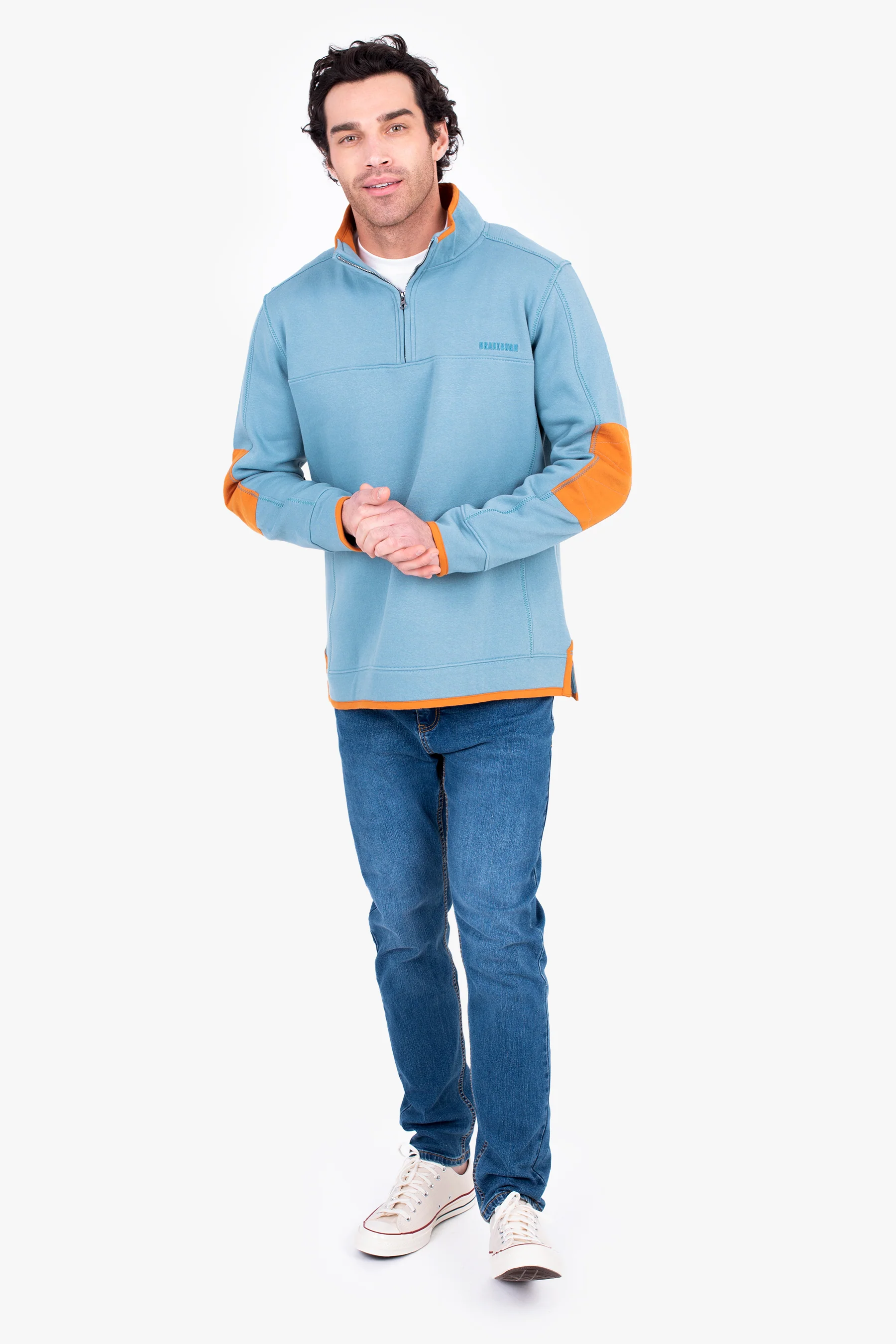 Blue Quarter Zip Sweat - Image 3