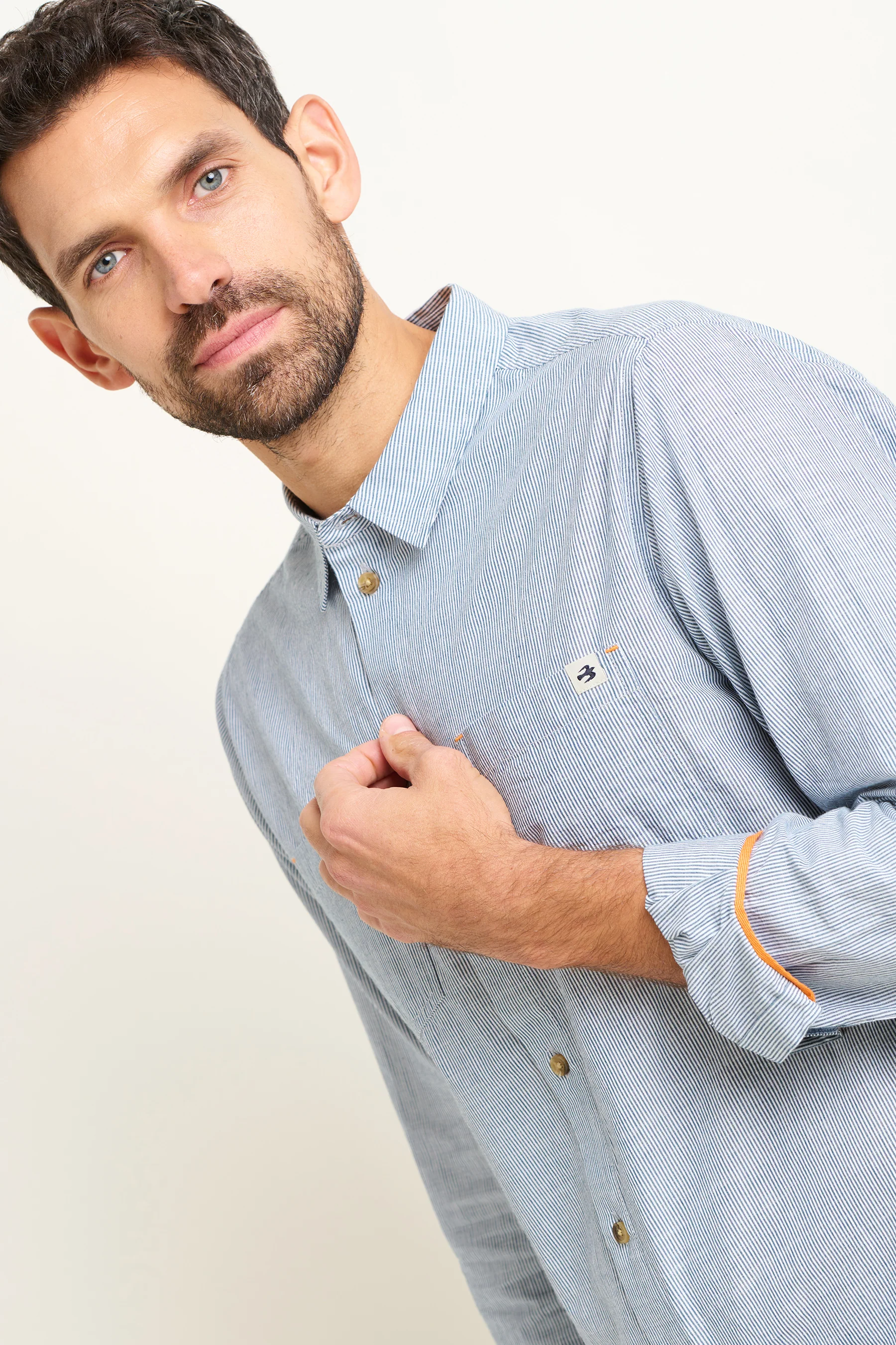 Blue Stripe Long Sleeve Shirt - Image 3
