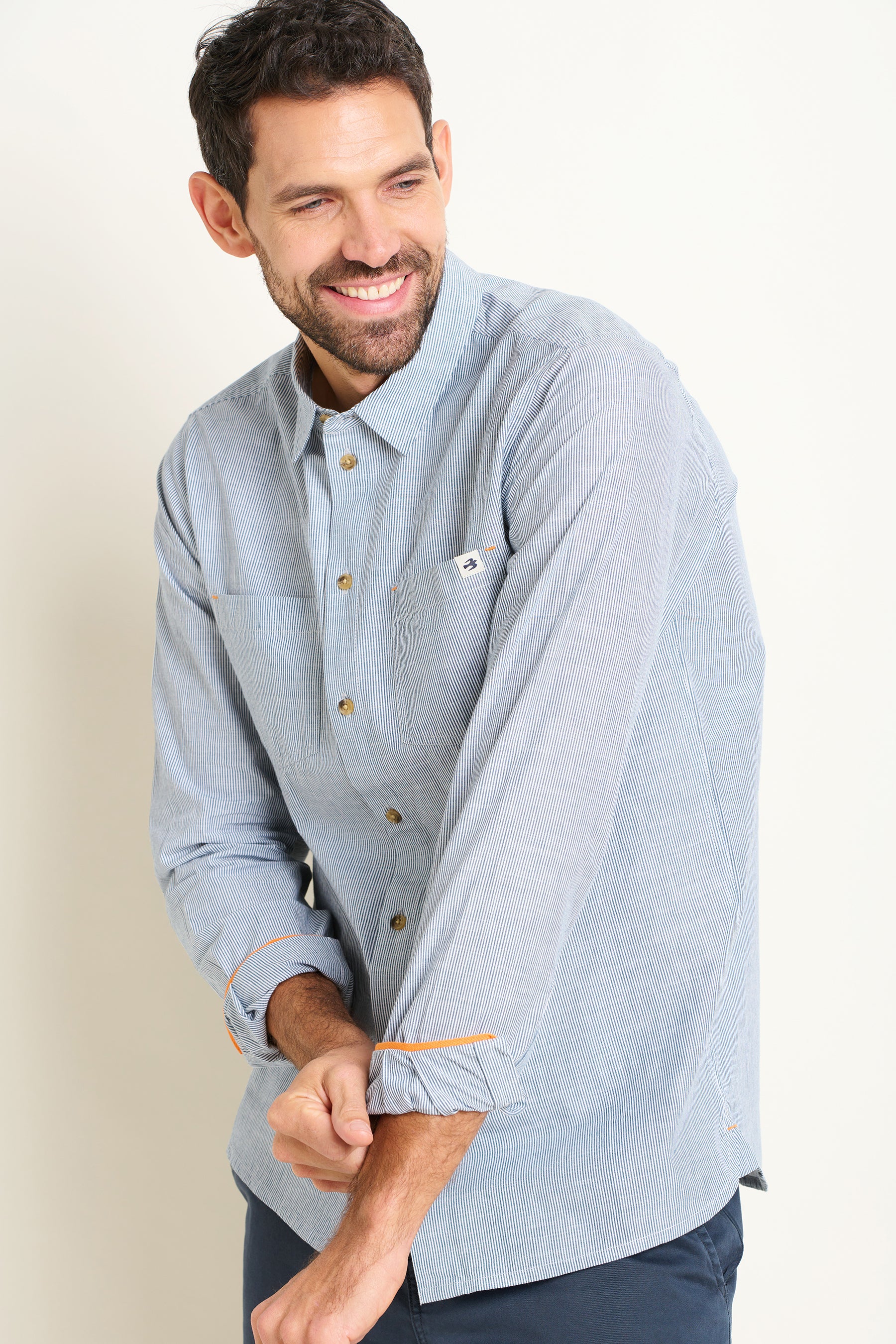 Blue Stripe Long Sleeve Shirt - Image 5