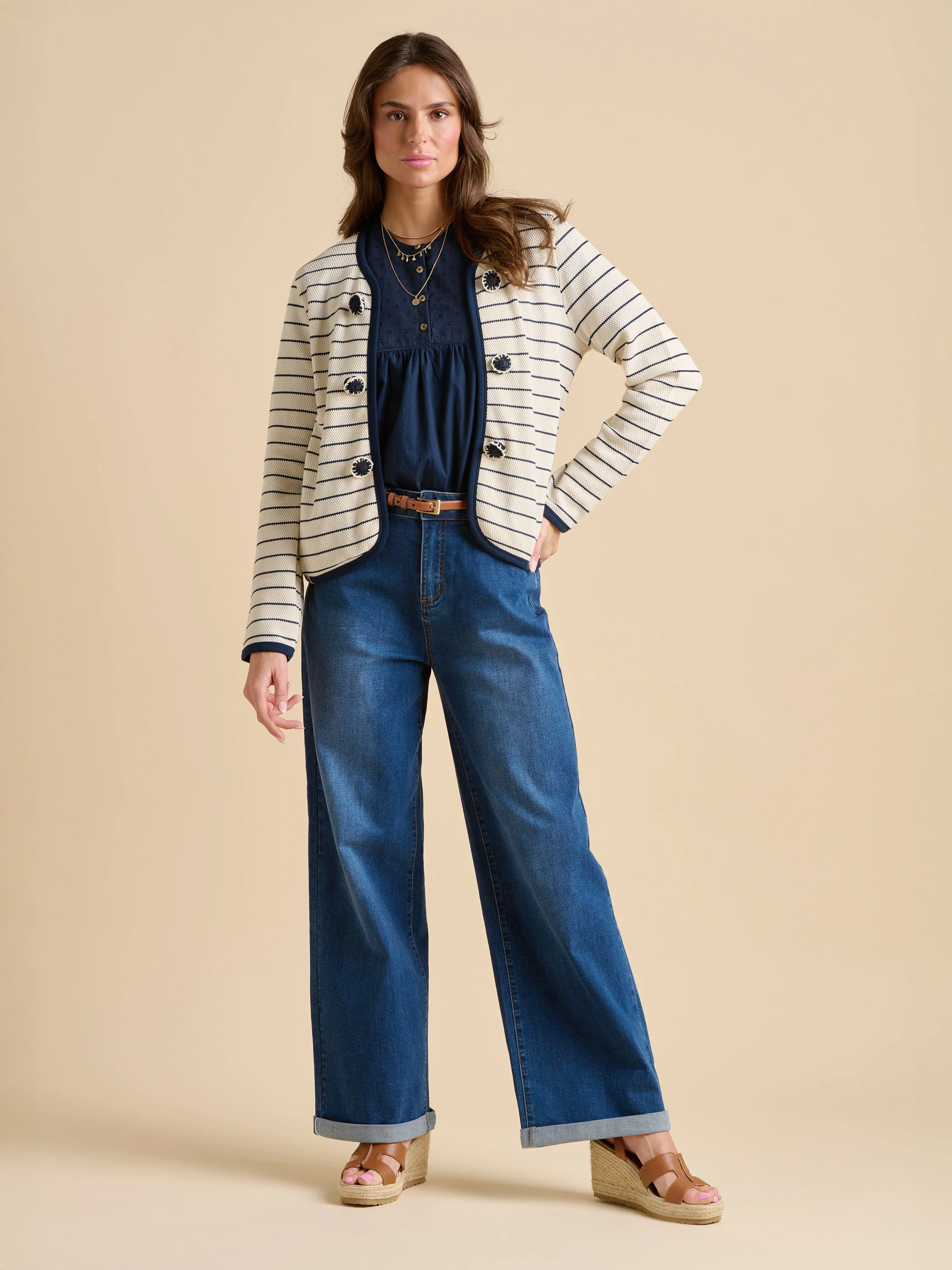 Breton Stripe Sweat Jacket - Image 2
