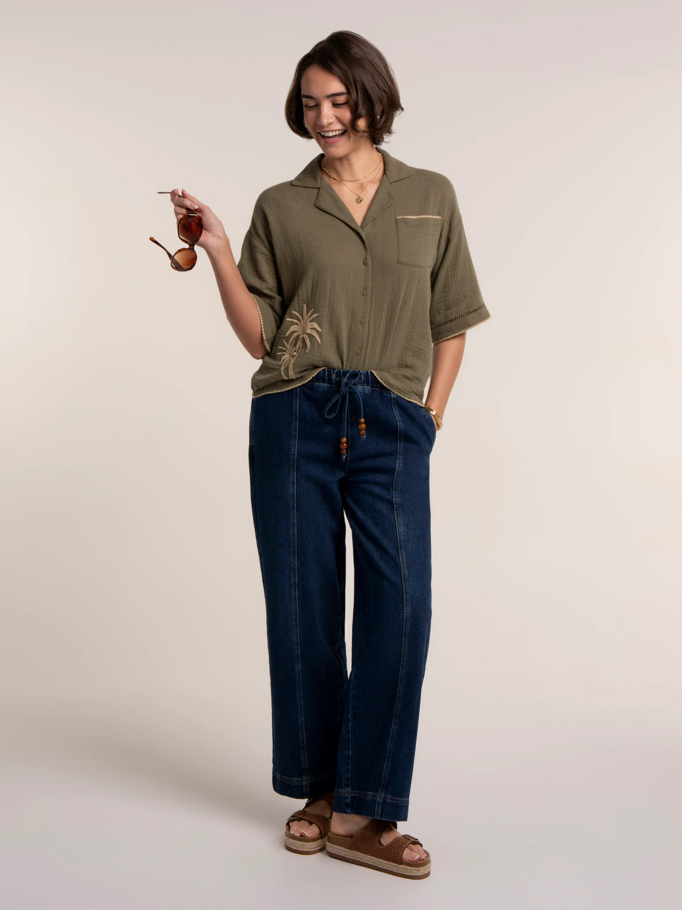 Bruna Embroidered Double Cloth Blouse - Image 5