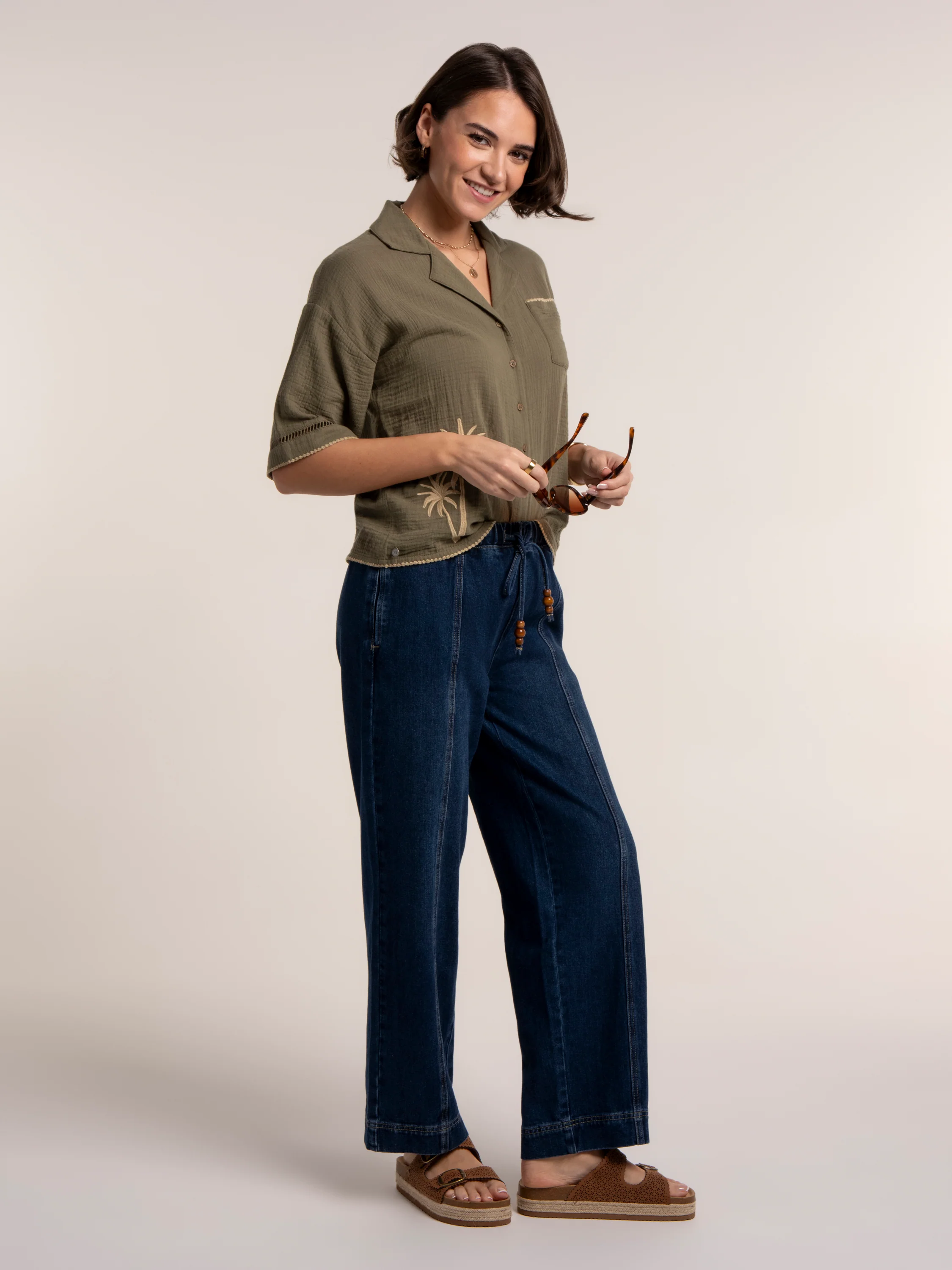 Bruna Embroidered Double Cloth Blouse - Image 8