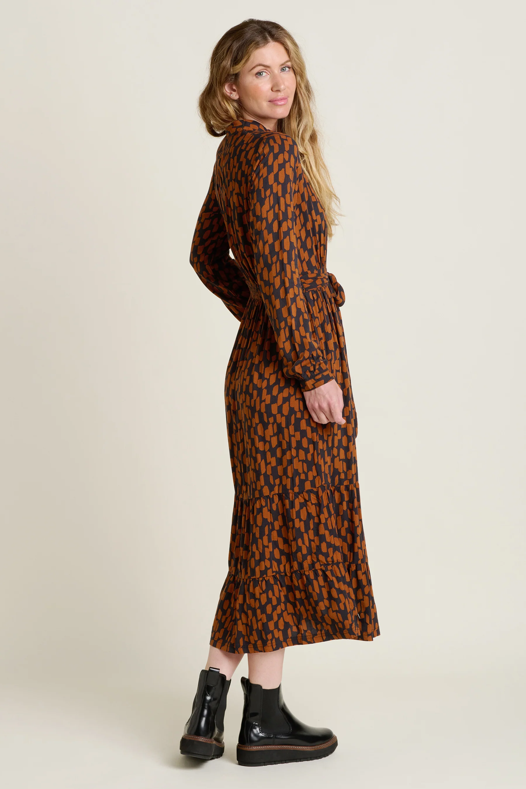 Brush Strokes Maxi Shirt Dress - Image 5