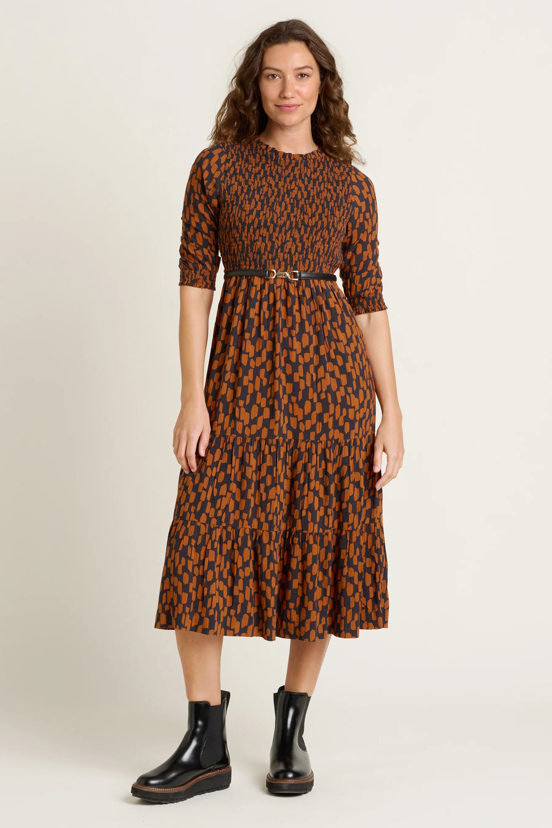Brush Strokes Midi Dress - Image 3