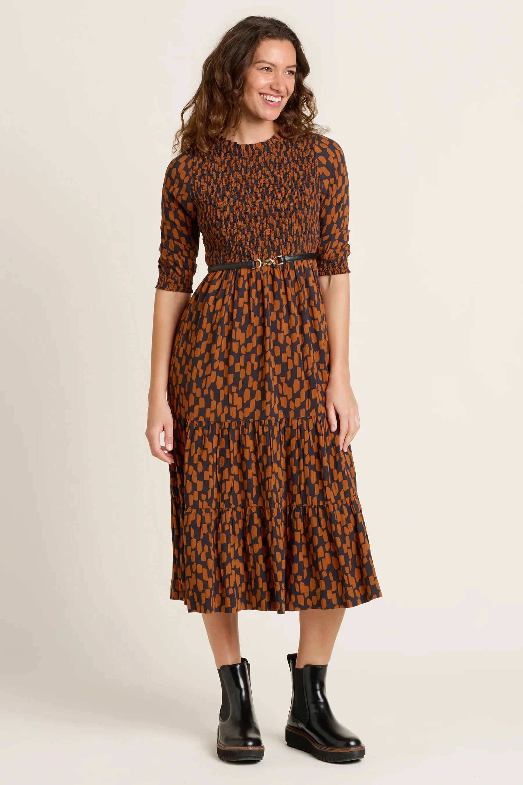 Brush Strokes Midi Dress - Image 5