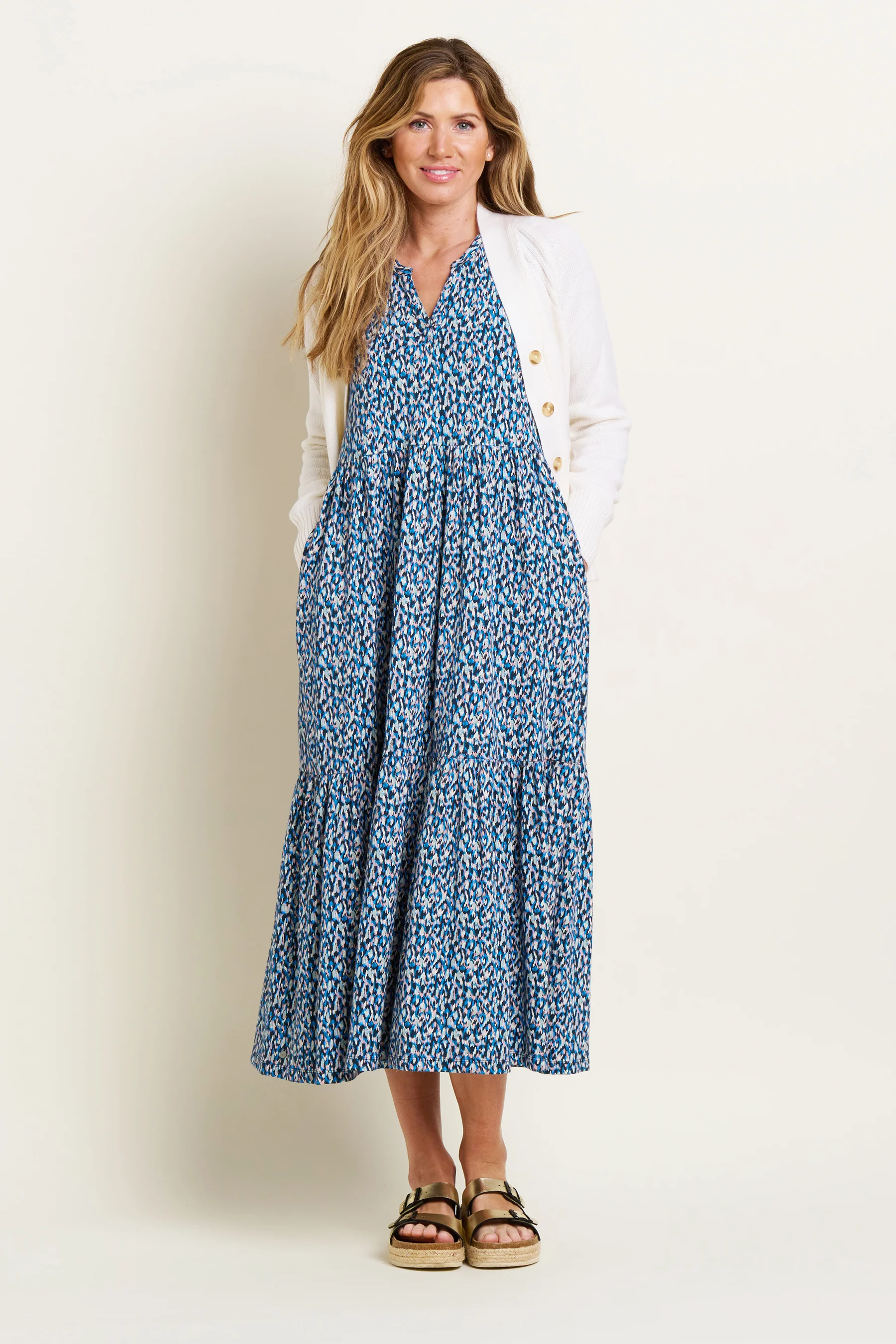 Brushed Camo Notch Maxi Dress - Image 4