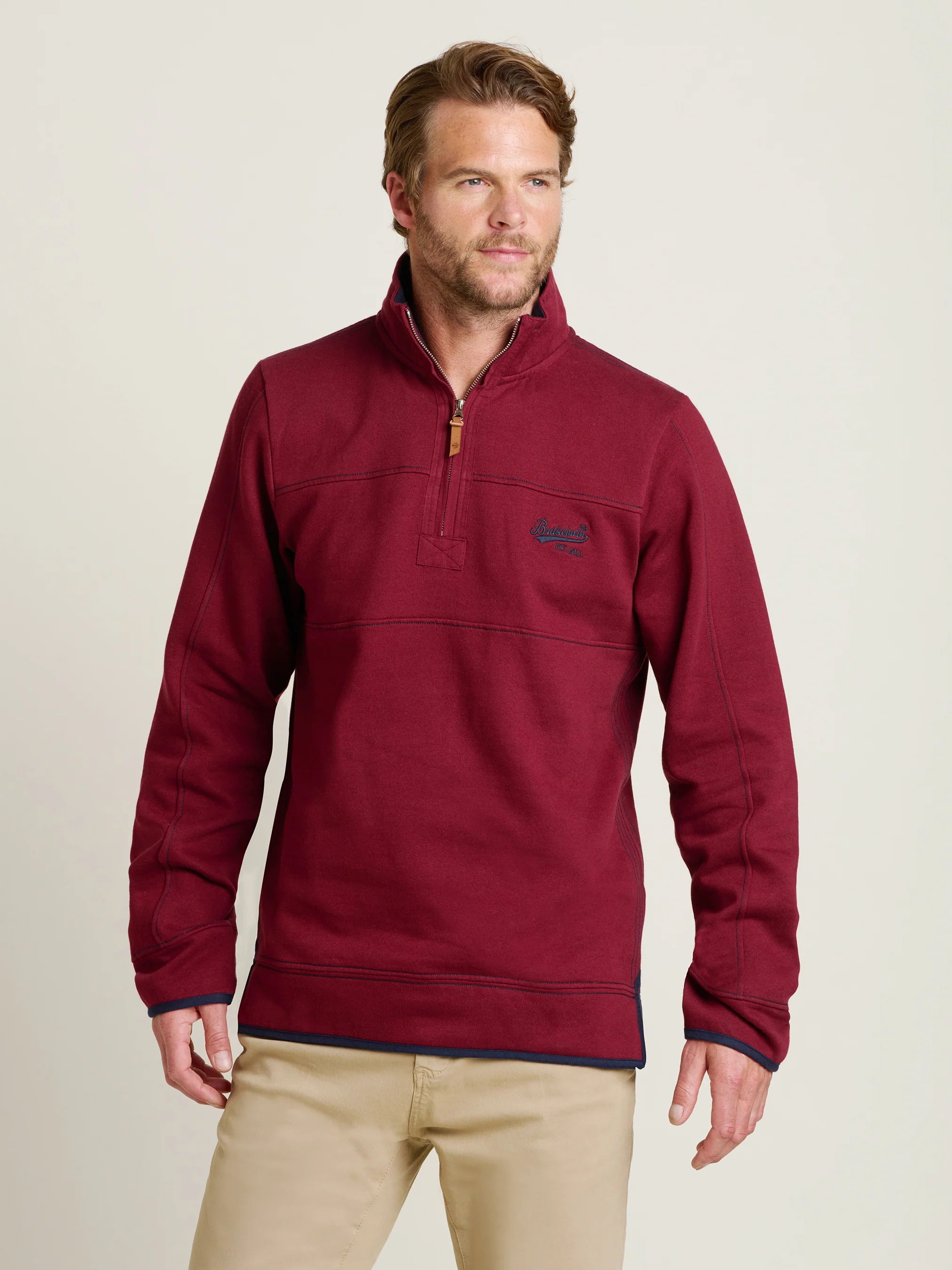 Burgundy Quarter Zip Sweatshirt - Image 5