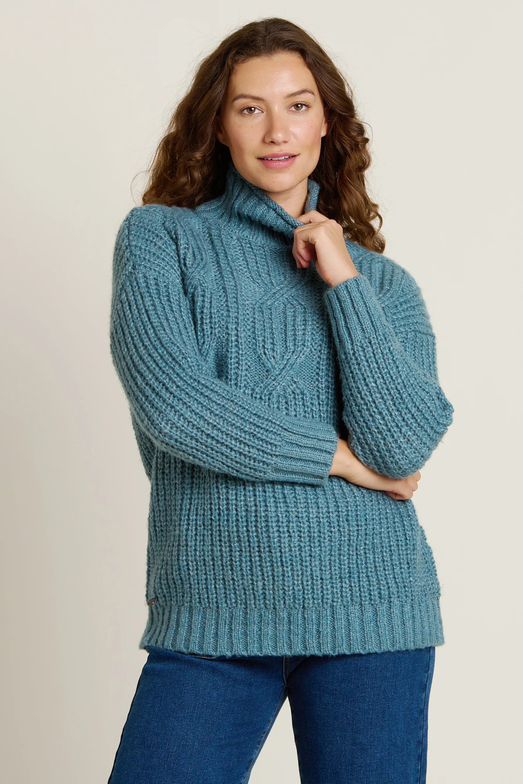 Cable Knitted Roll Neck - Image 3
