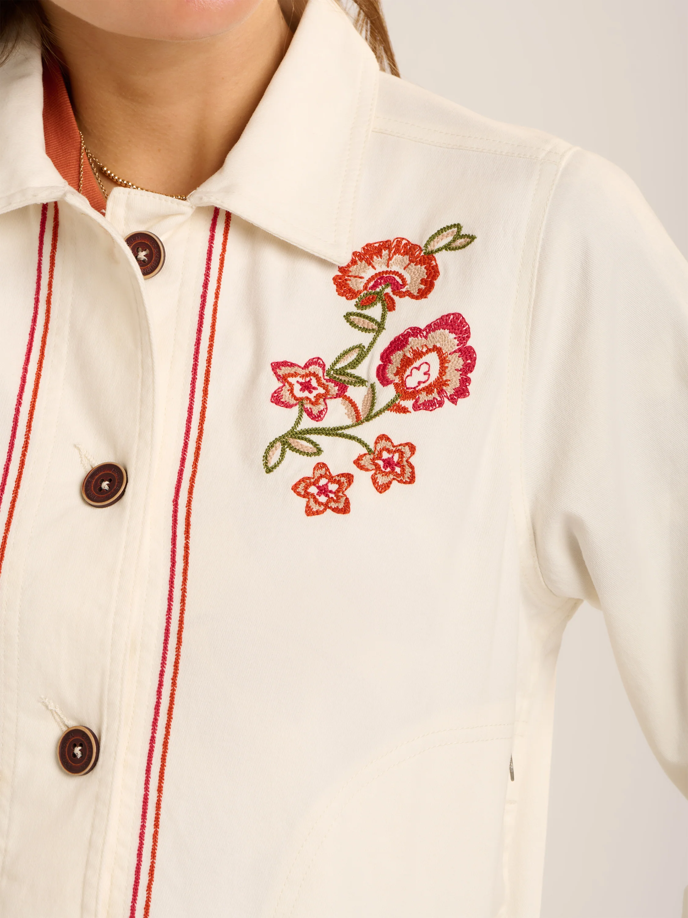 Celestina Embroidered Denim Jacket - Image 6