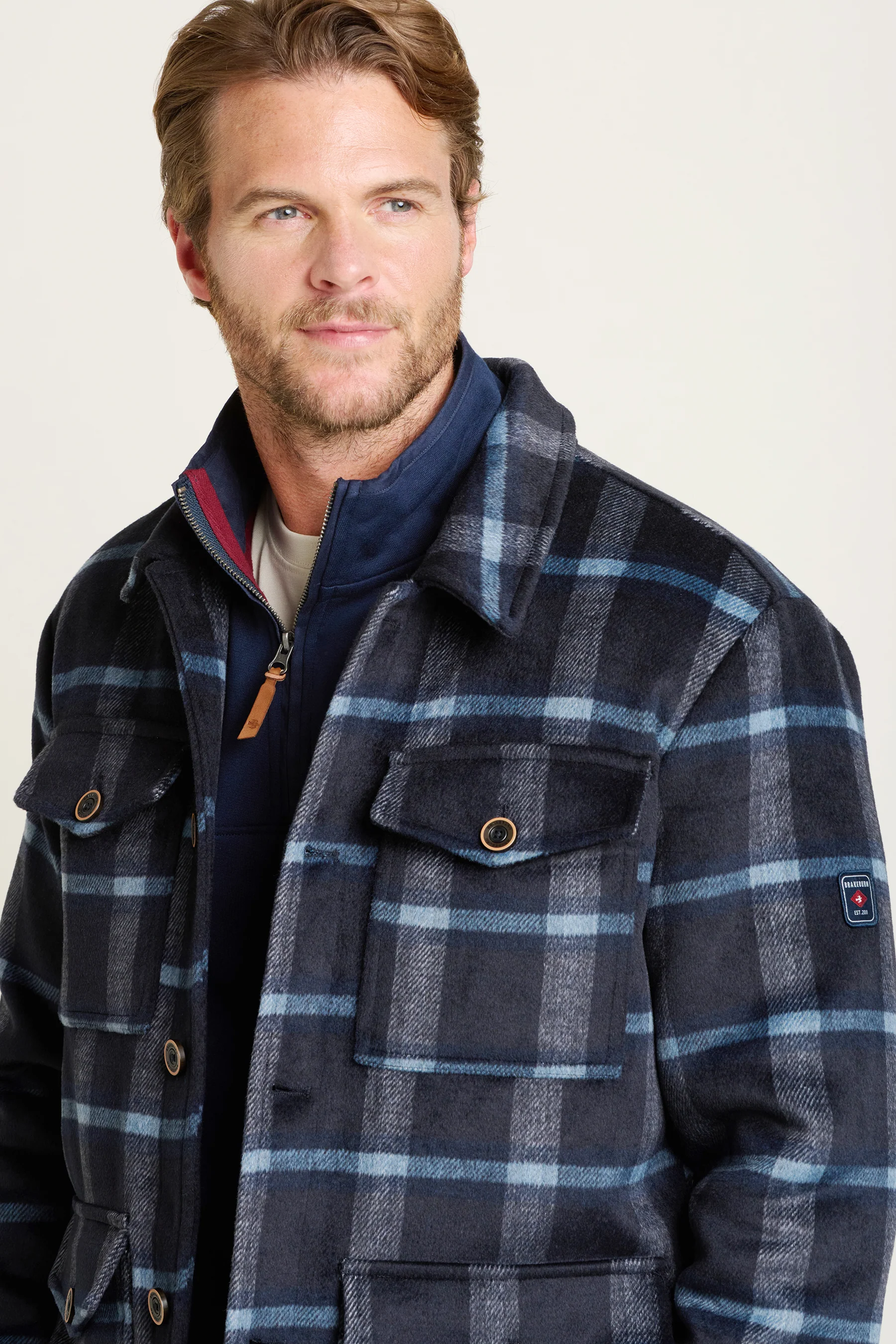 Check Faux Wool Jacket - Image 3