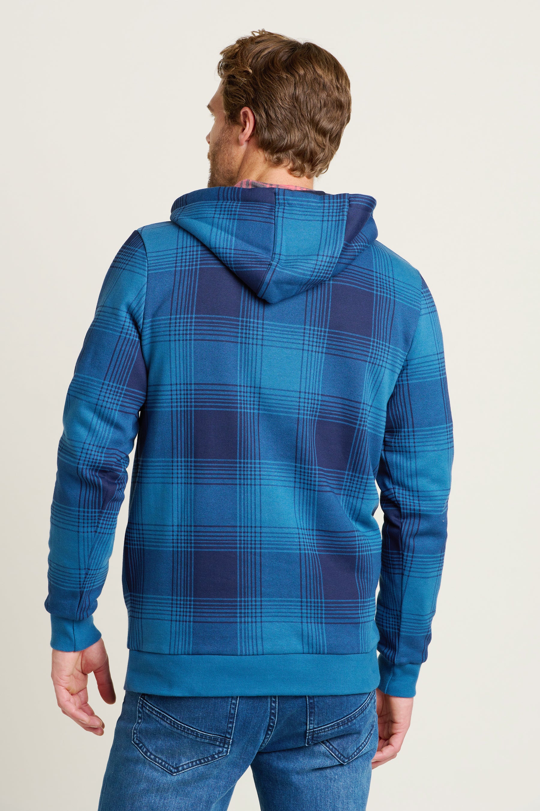 Check Hooded Crew Neck Sweatshirt - Image 2
