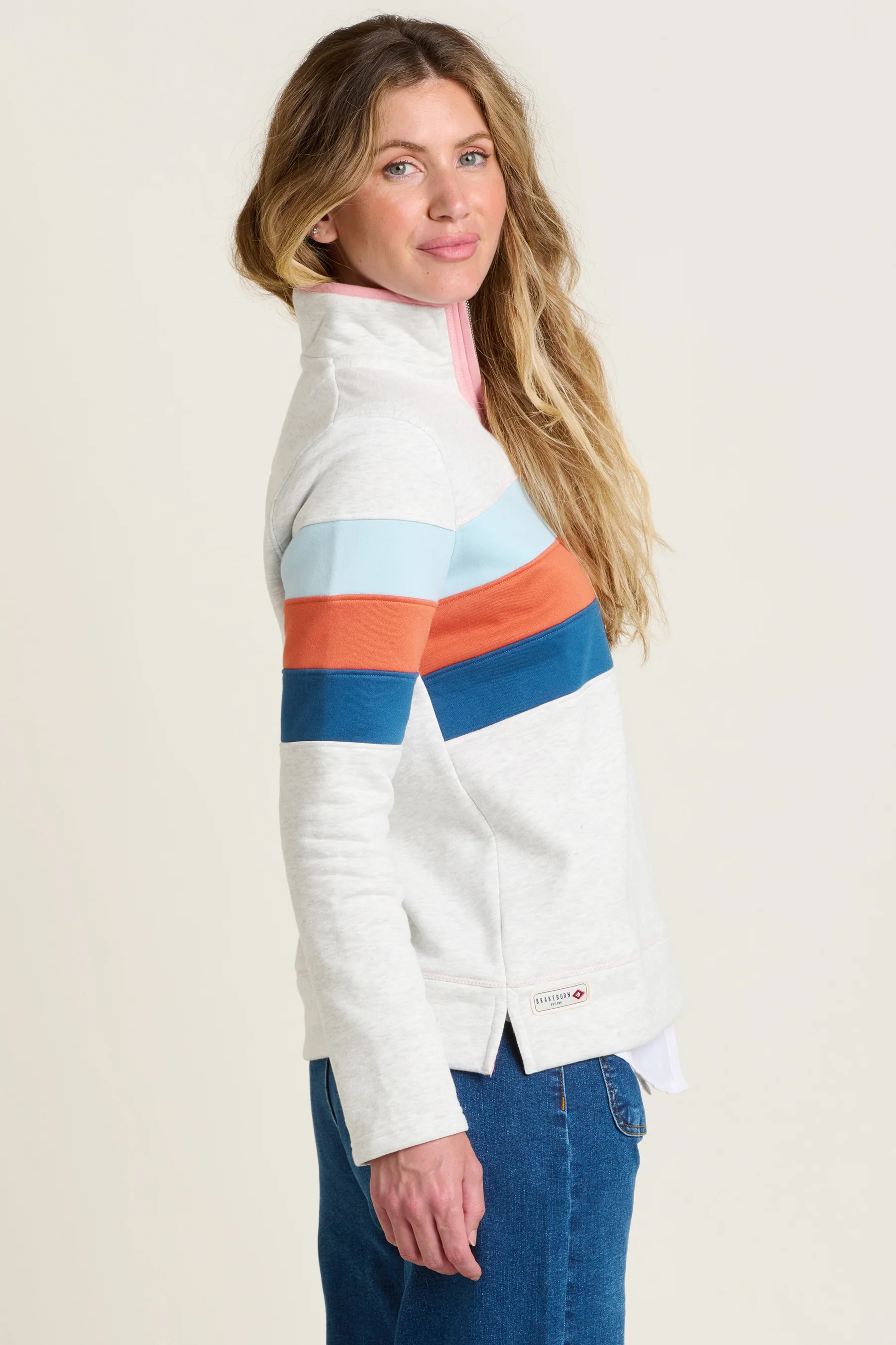 Chest Stripe Quarter Zip Sweatshirt - Image 4
