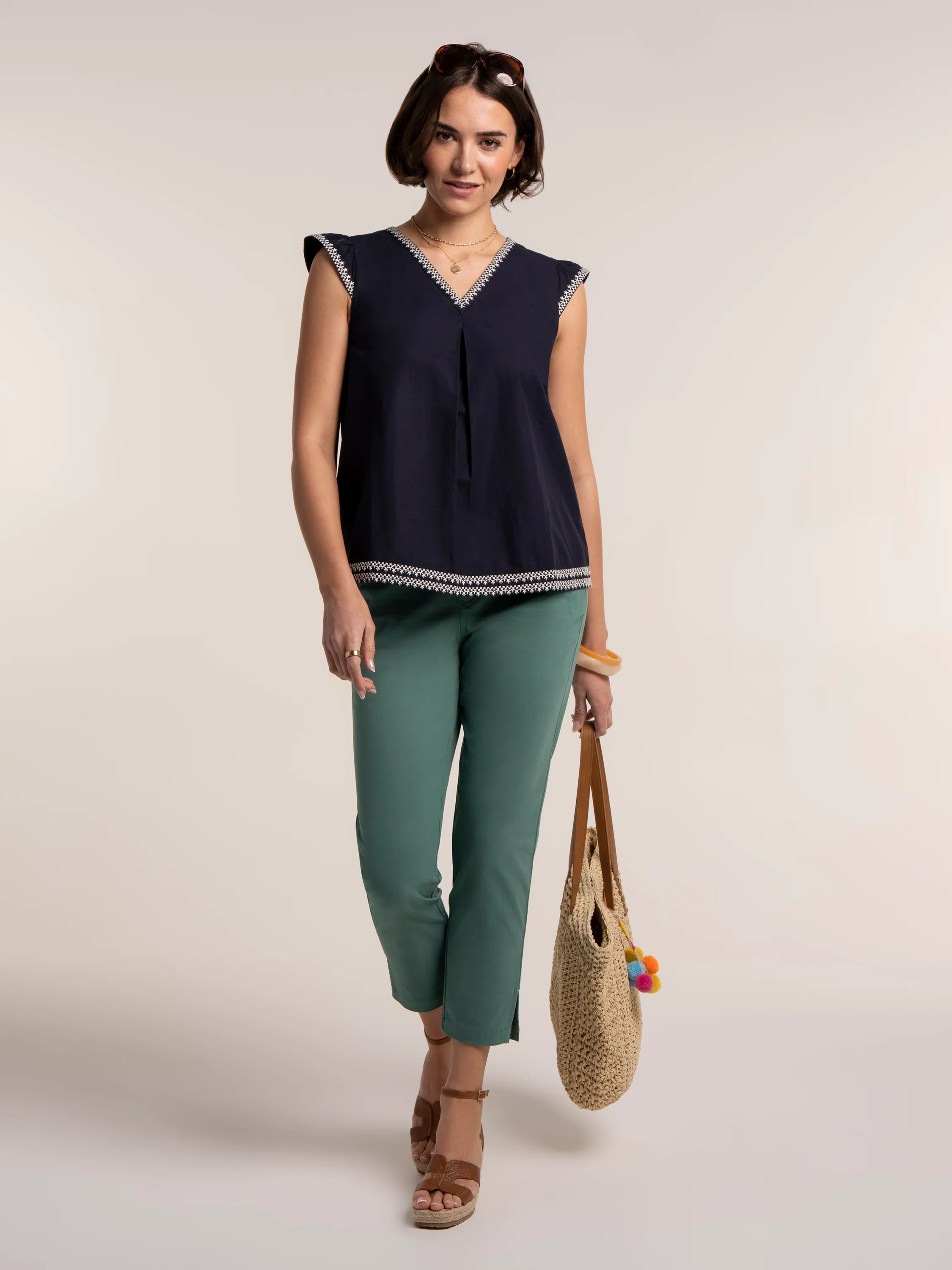 Clement Embroidered Sleeveless Blouse - Image 8