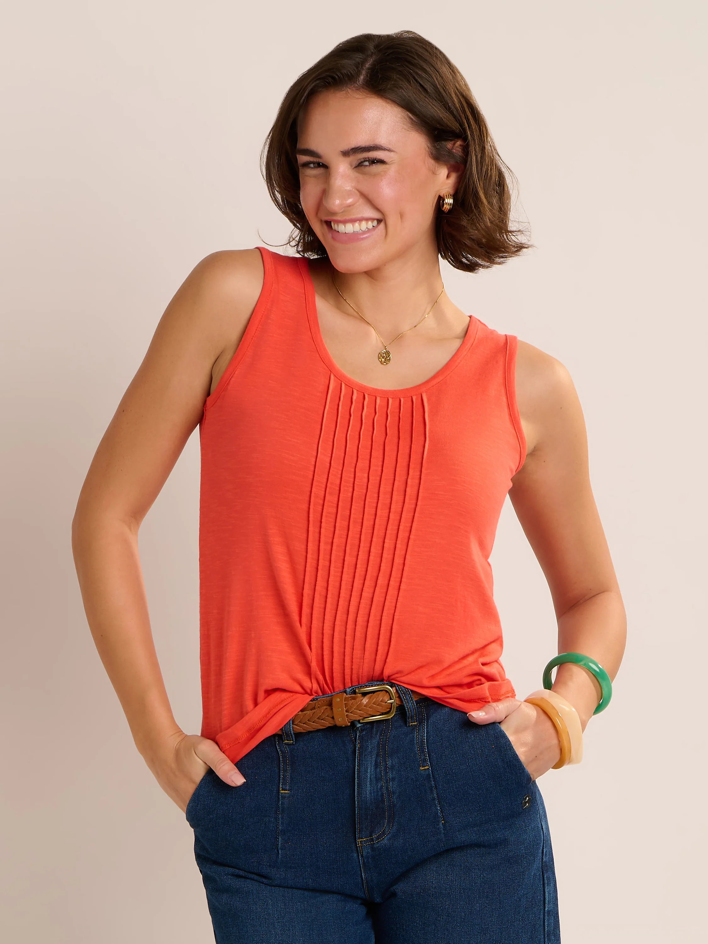 Collina Coral Jersey Vest Top - Image 5