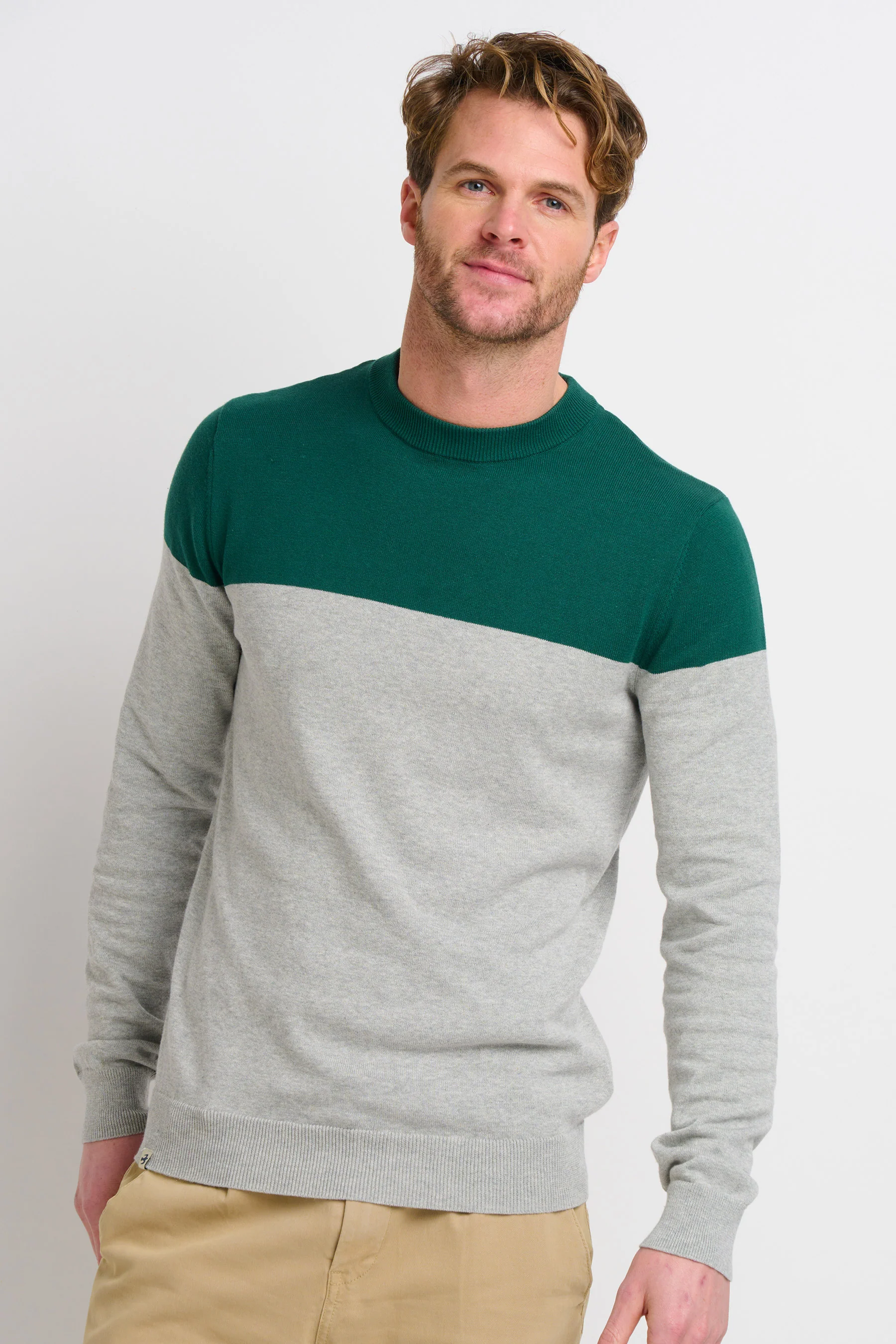 Colour Block Crew Neck Jumper - Image 2