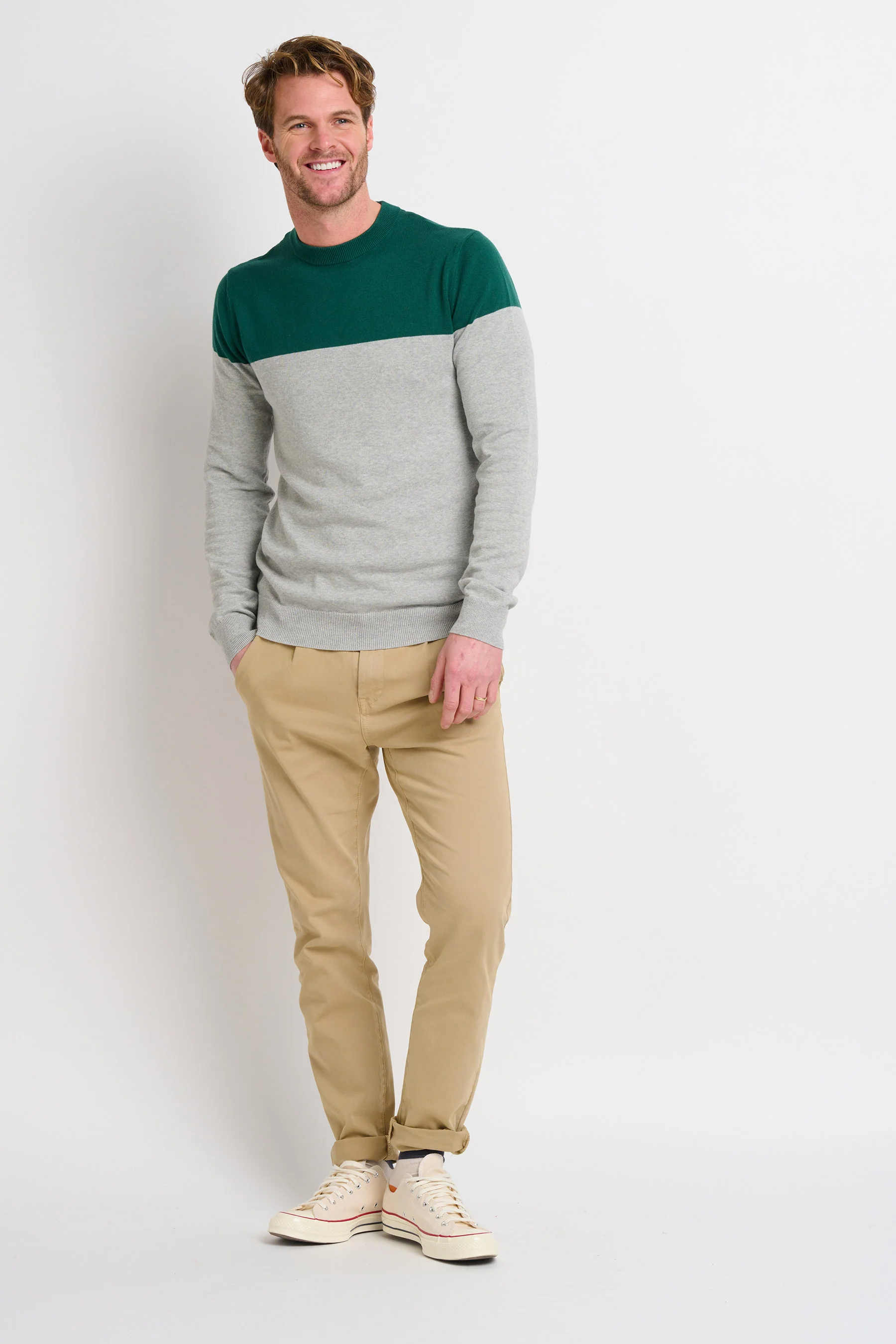 Colour Block Crew Neck Jumper - Image 5