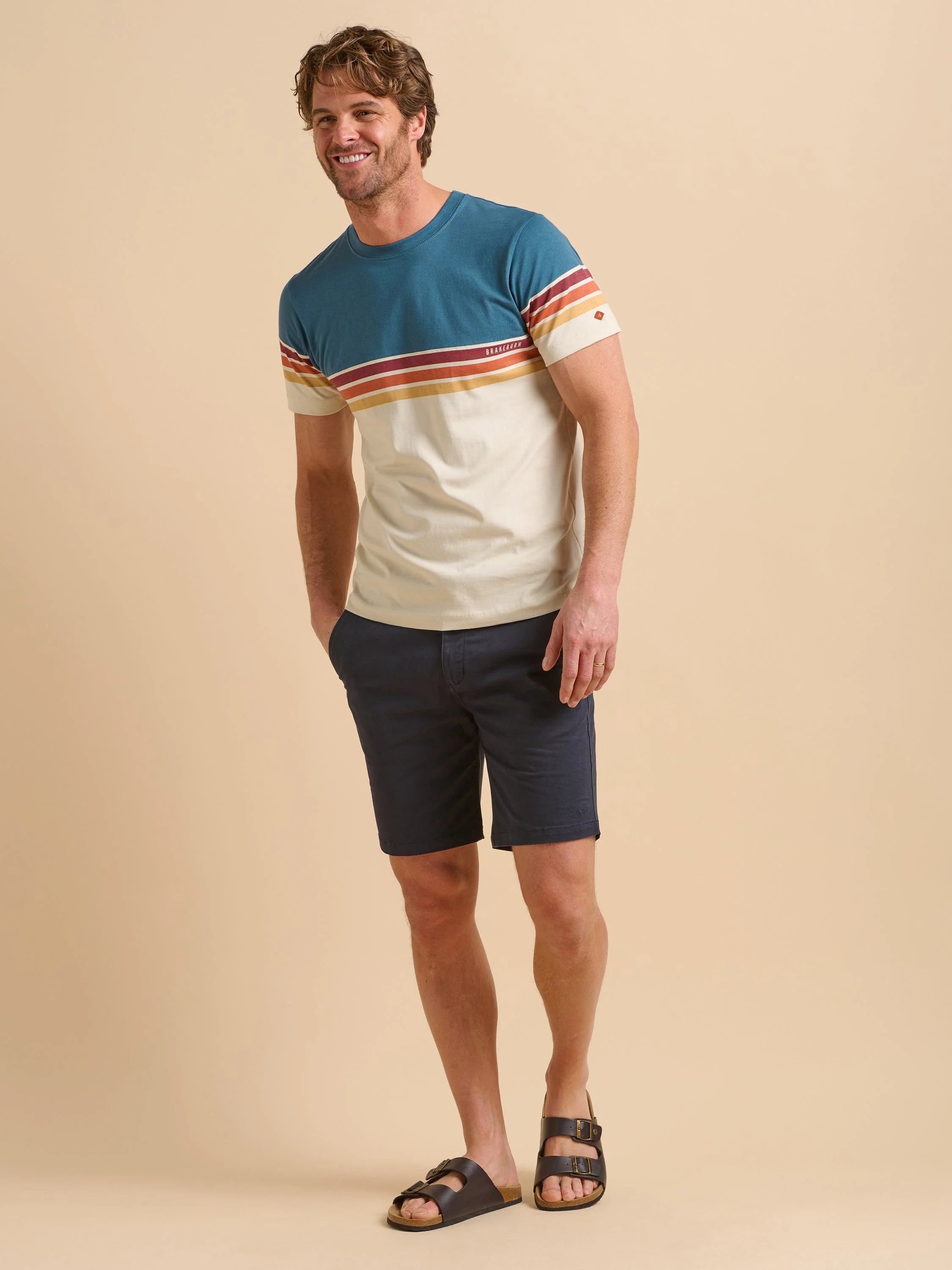 Colour Block Stripe Tee - Image 4