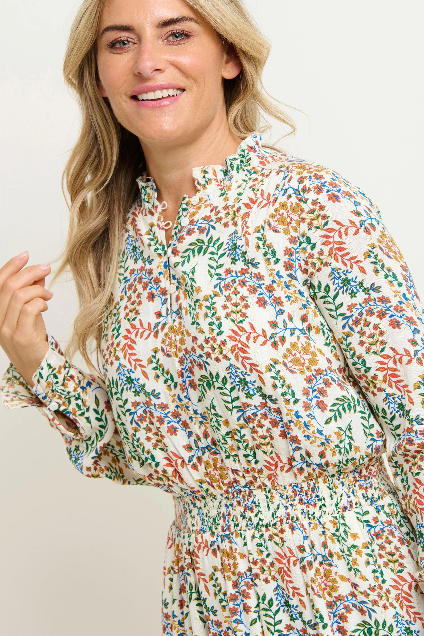 Cream Floral Paisley Dress - Image 4