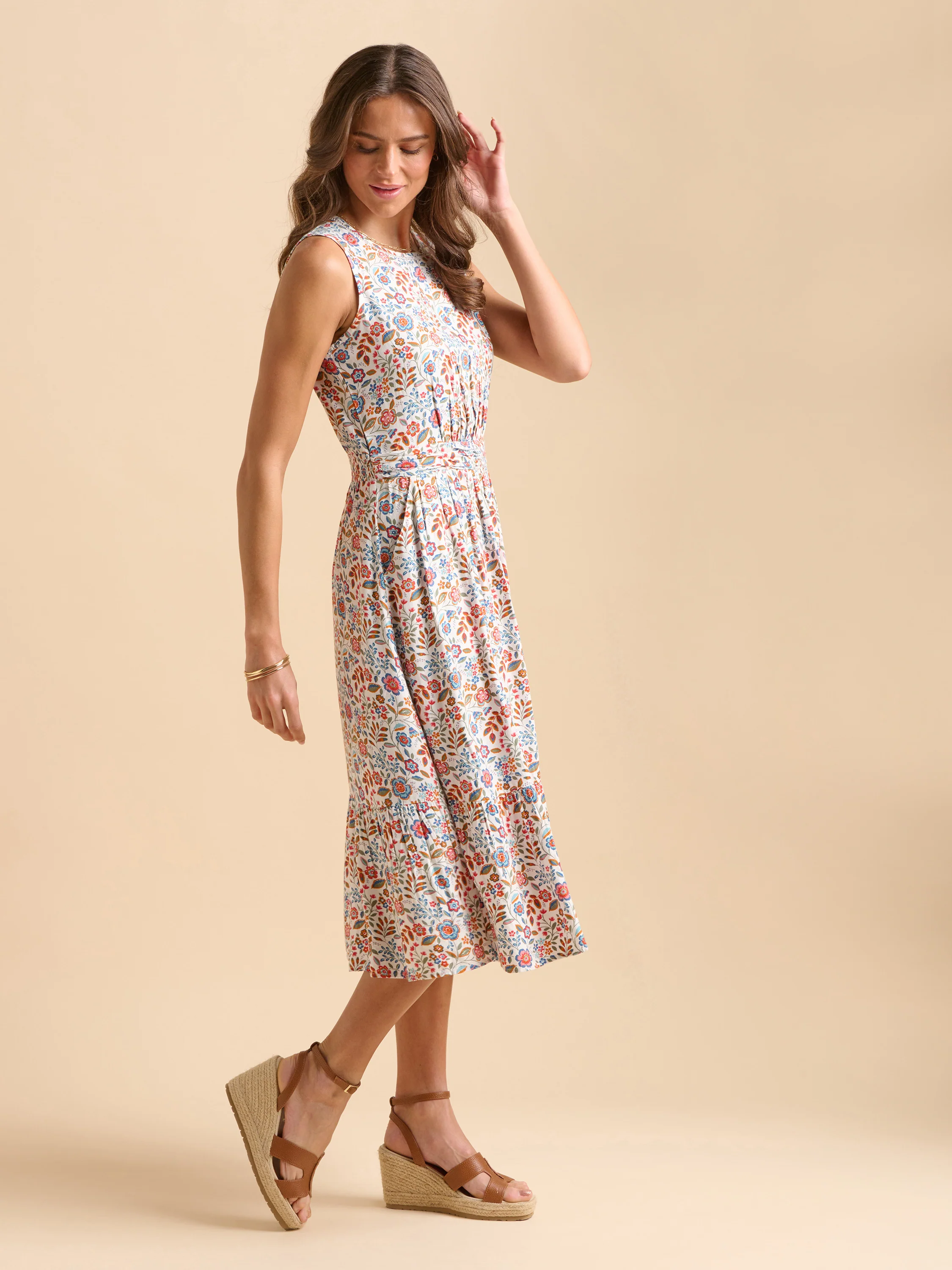 Cream Secret Garden Midi Dress - Image 2
