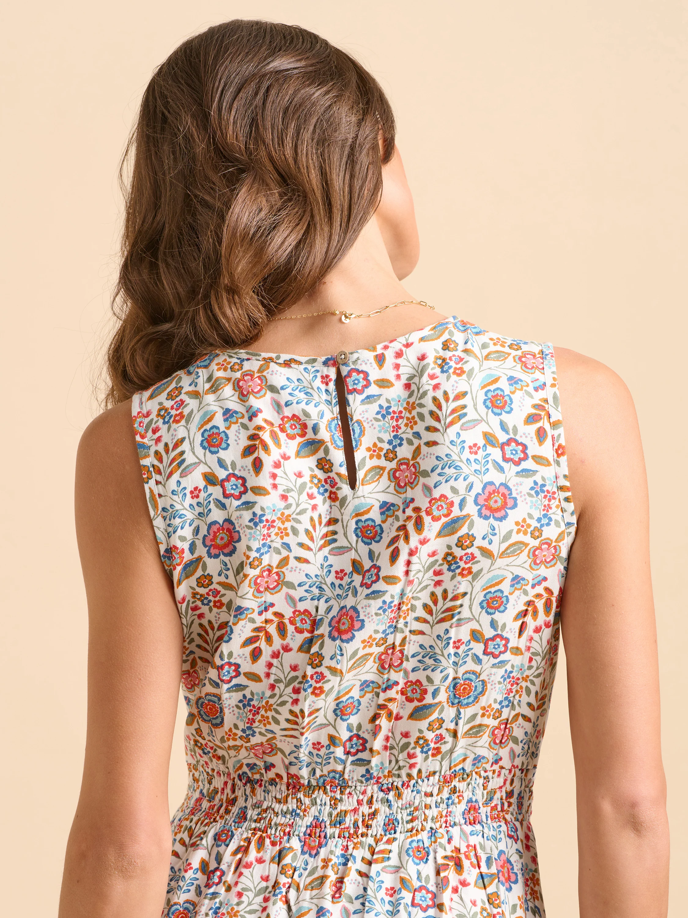 Cream Secret Garden Midi Dress - Image 3
