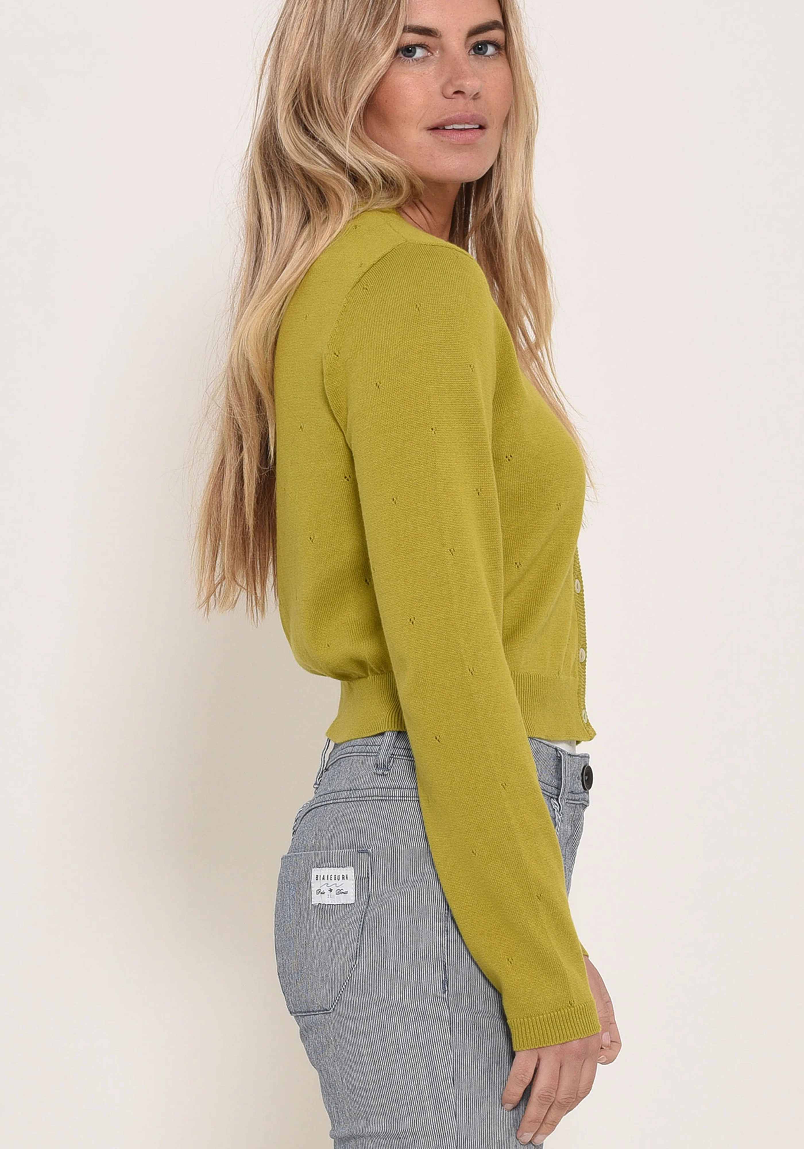 Cropped Pointelle Cardigan - Image 2