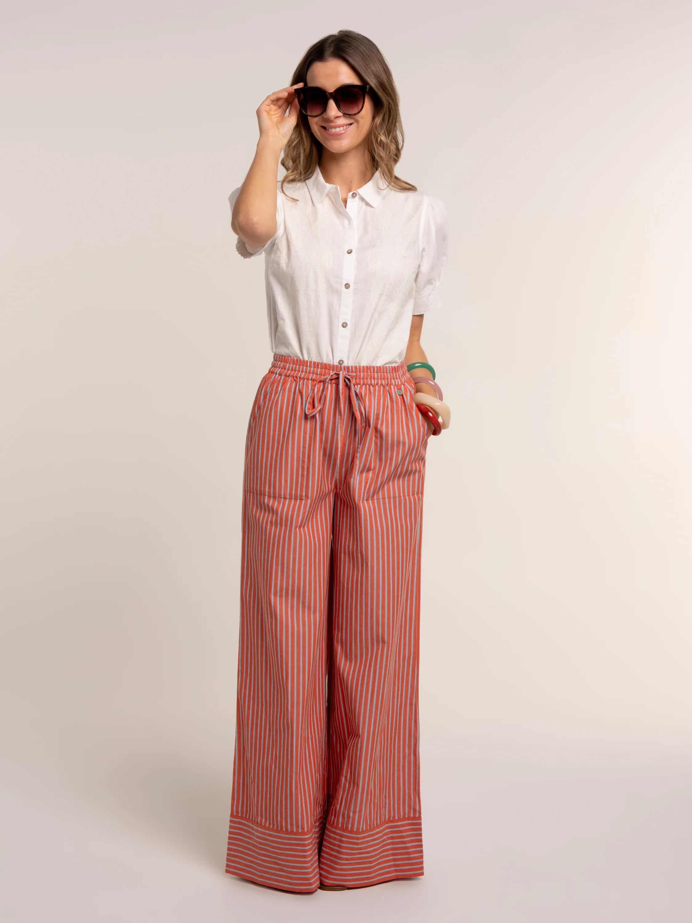 Danna Stripe Wide Leg Beach Pant