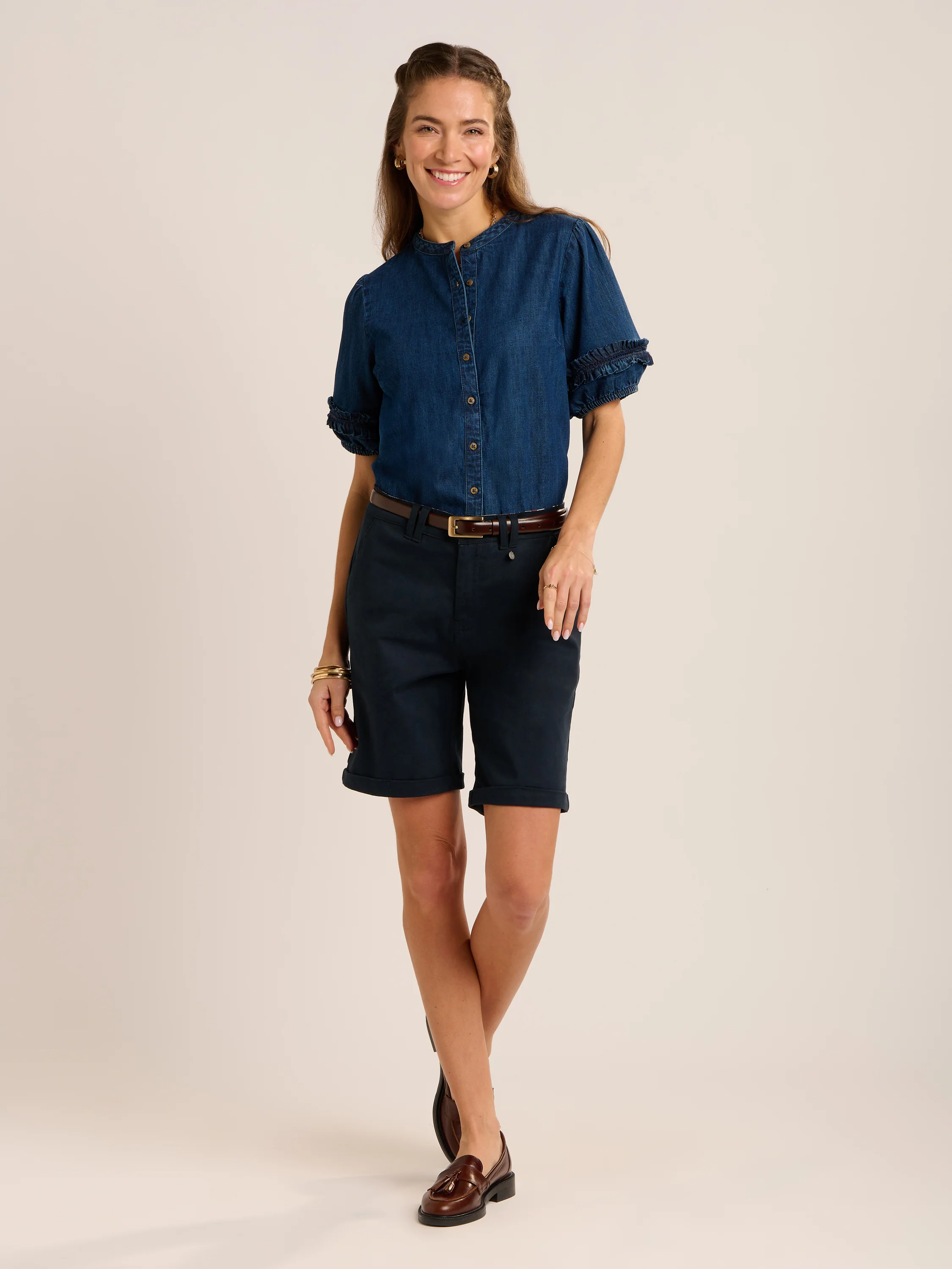 Deena Navy Chino Short
