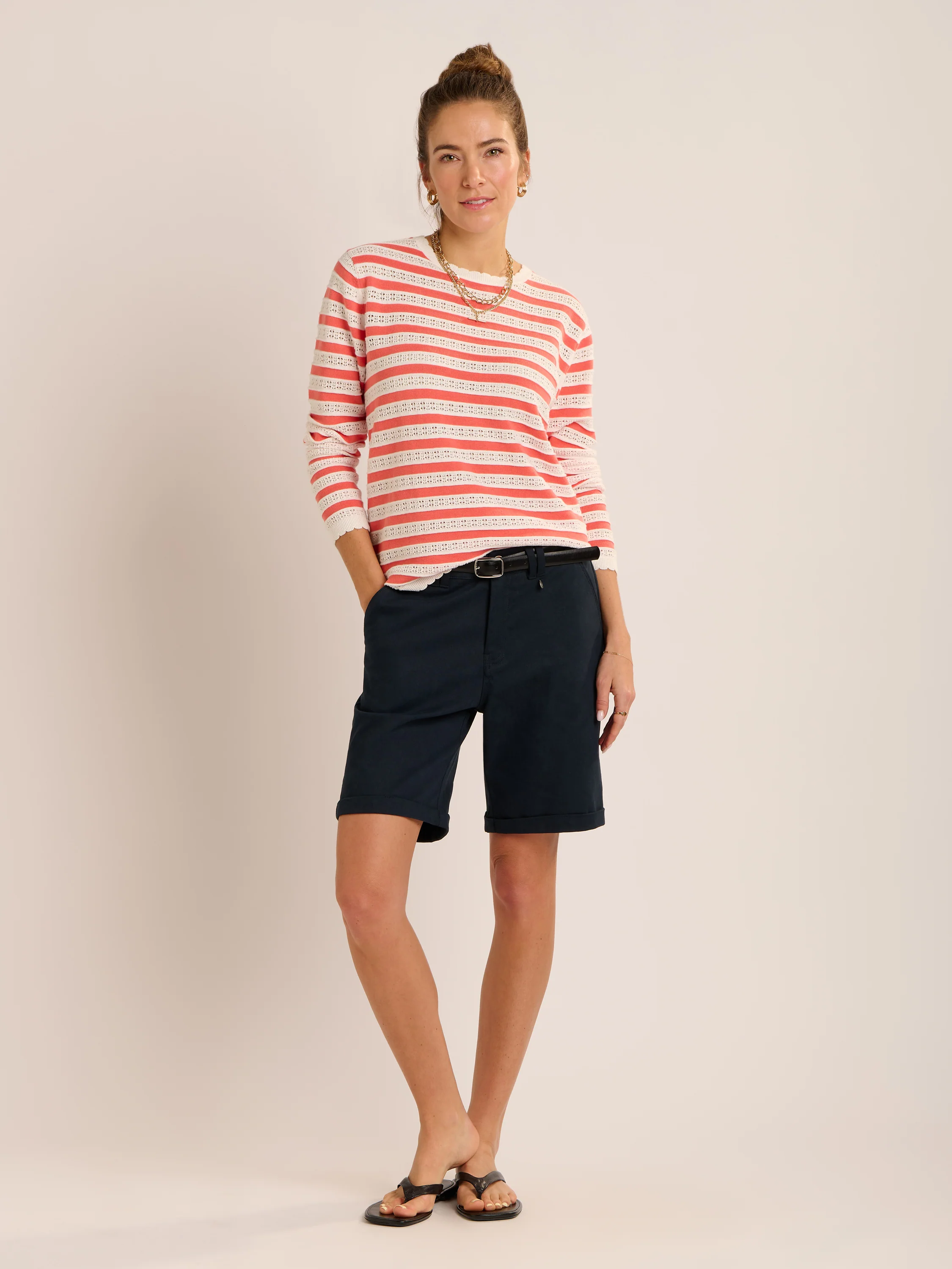 Deena Navy Chino Short - Image 2