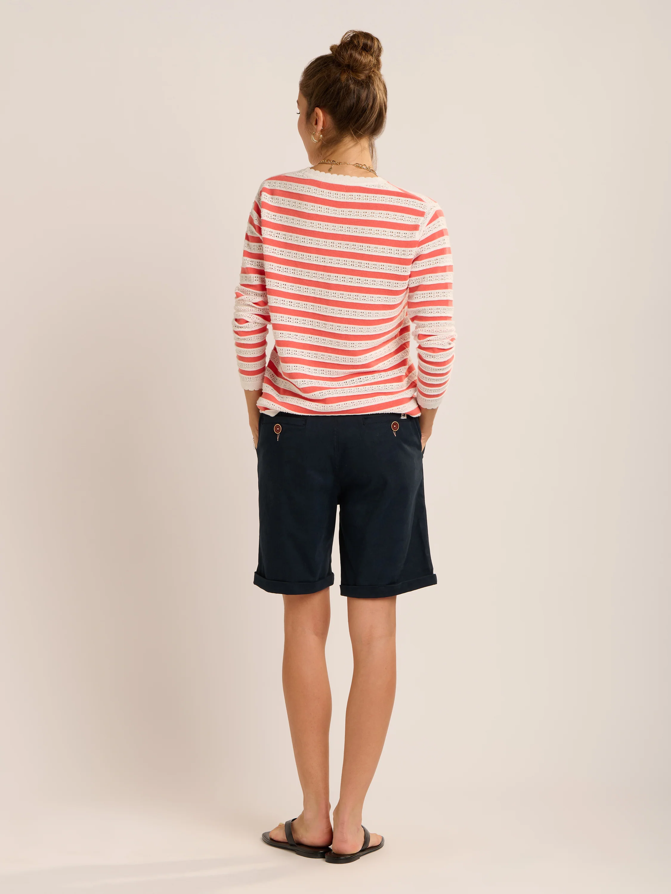Deena Navy Chino Short - Image 3