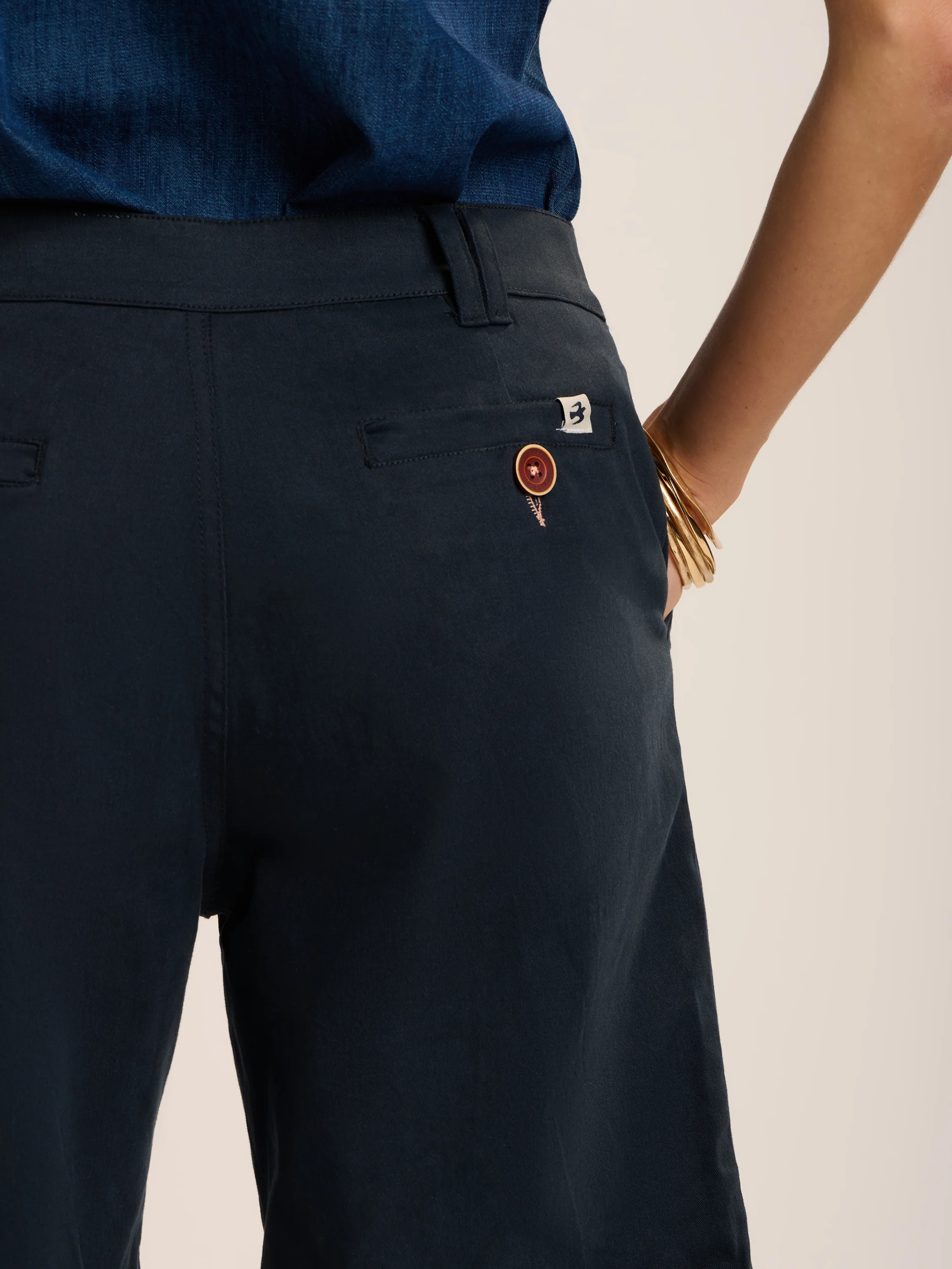 Deena Navy Chino Short - Image 4