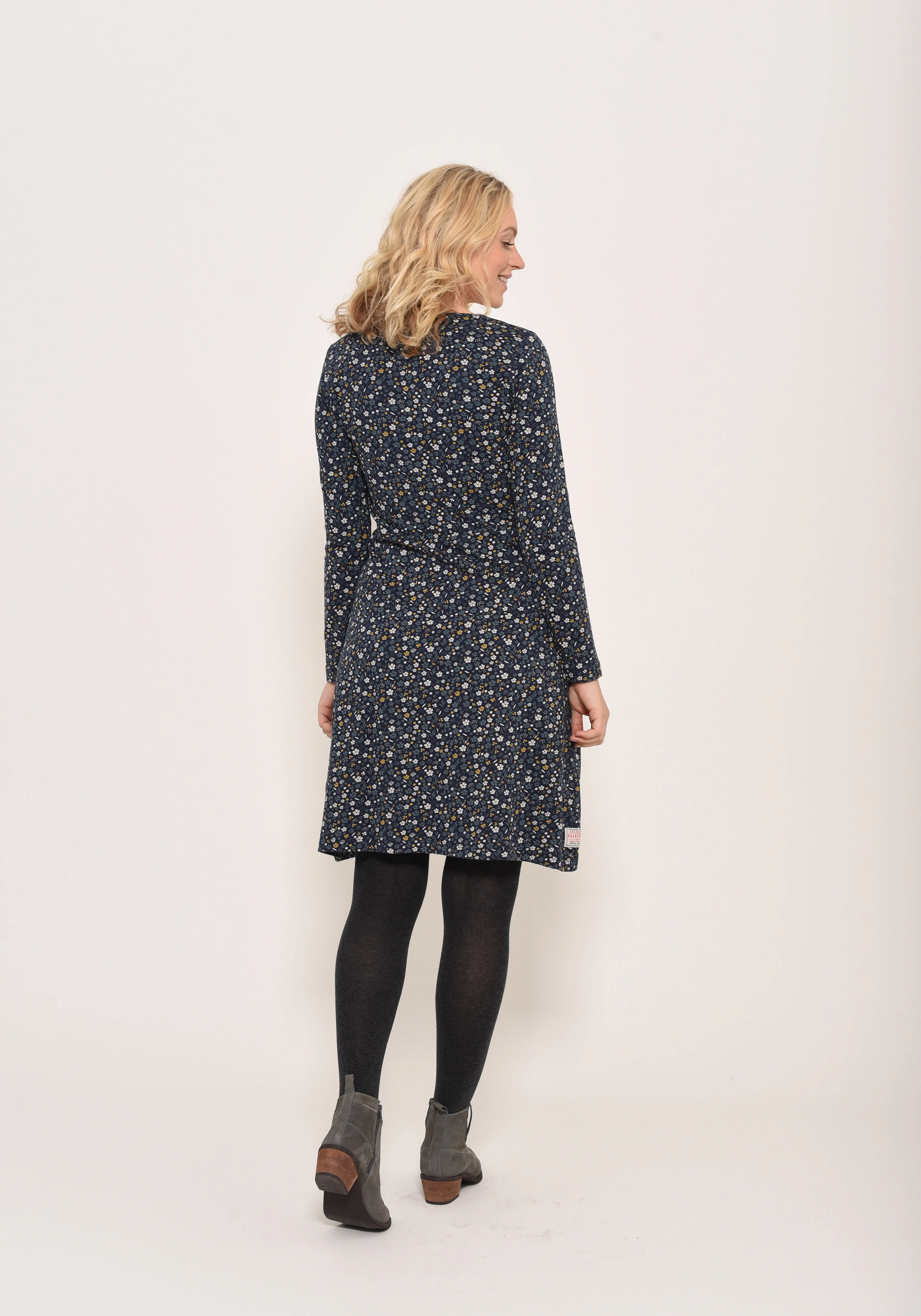 Ditsy Pleated Dress - Image 4